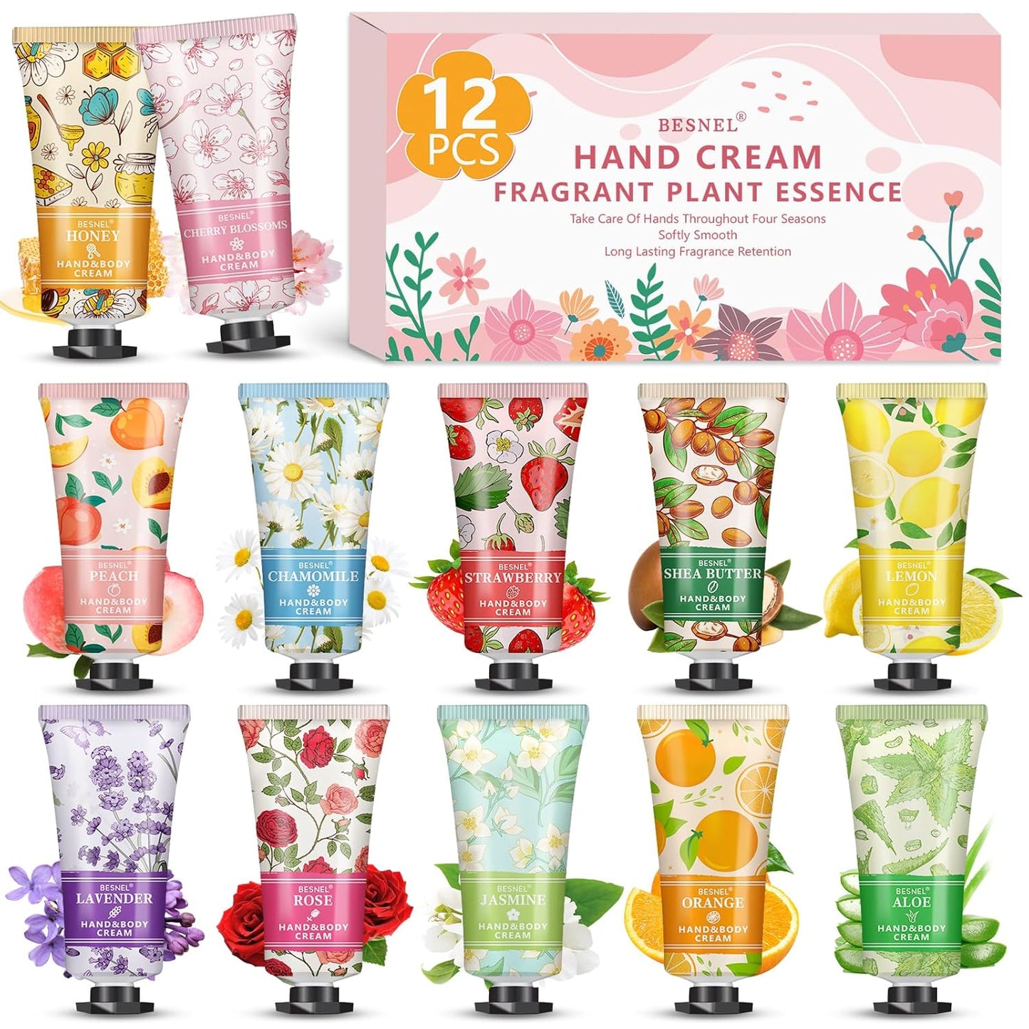 Hand Cream Gift Set - 12 Pack Mini Moisturizing Lotion for Dry Hands | Ideal Teacher Appreciation & Birthday Gifts