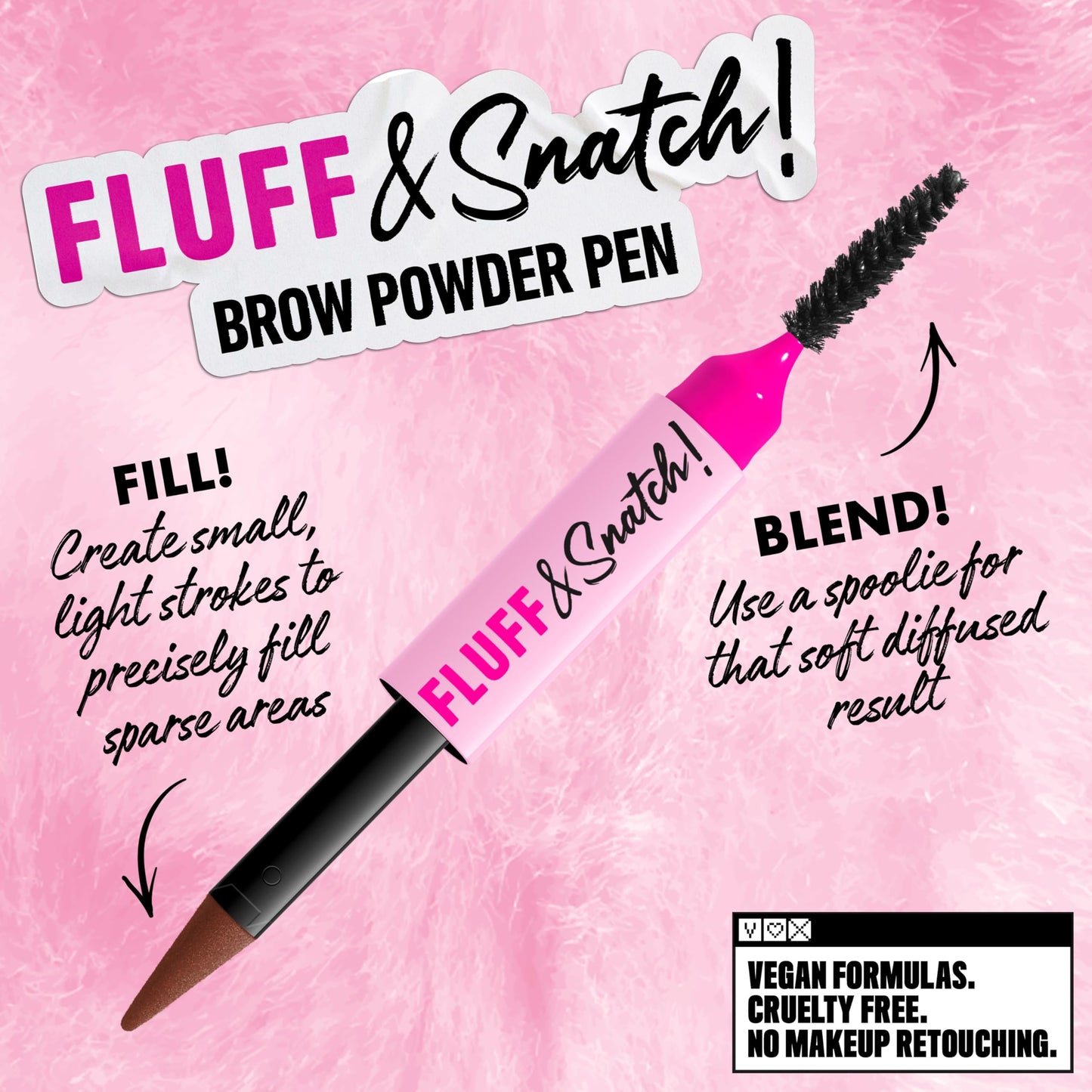 NYX PROFESSIONAL MAKEUP Fluff & Snatch Brow Powder Pen, Cream To Powder Eyebrow Pen For Soft, Defined Brows, Smudge and Transfer-Resistant Formula - Rich Auburn