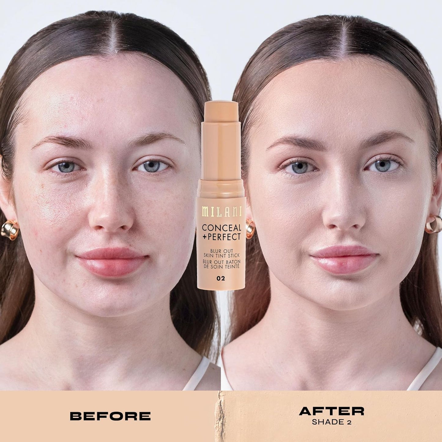 Milani Conceal + Perfect Blur Out Skin Tint Stick - Lightweight Tinted Moisturizer with Vitamin C & E | Soft Matte Finish 02-Fair Neutral