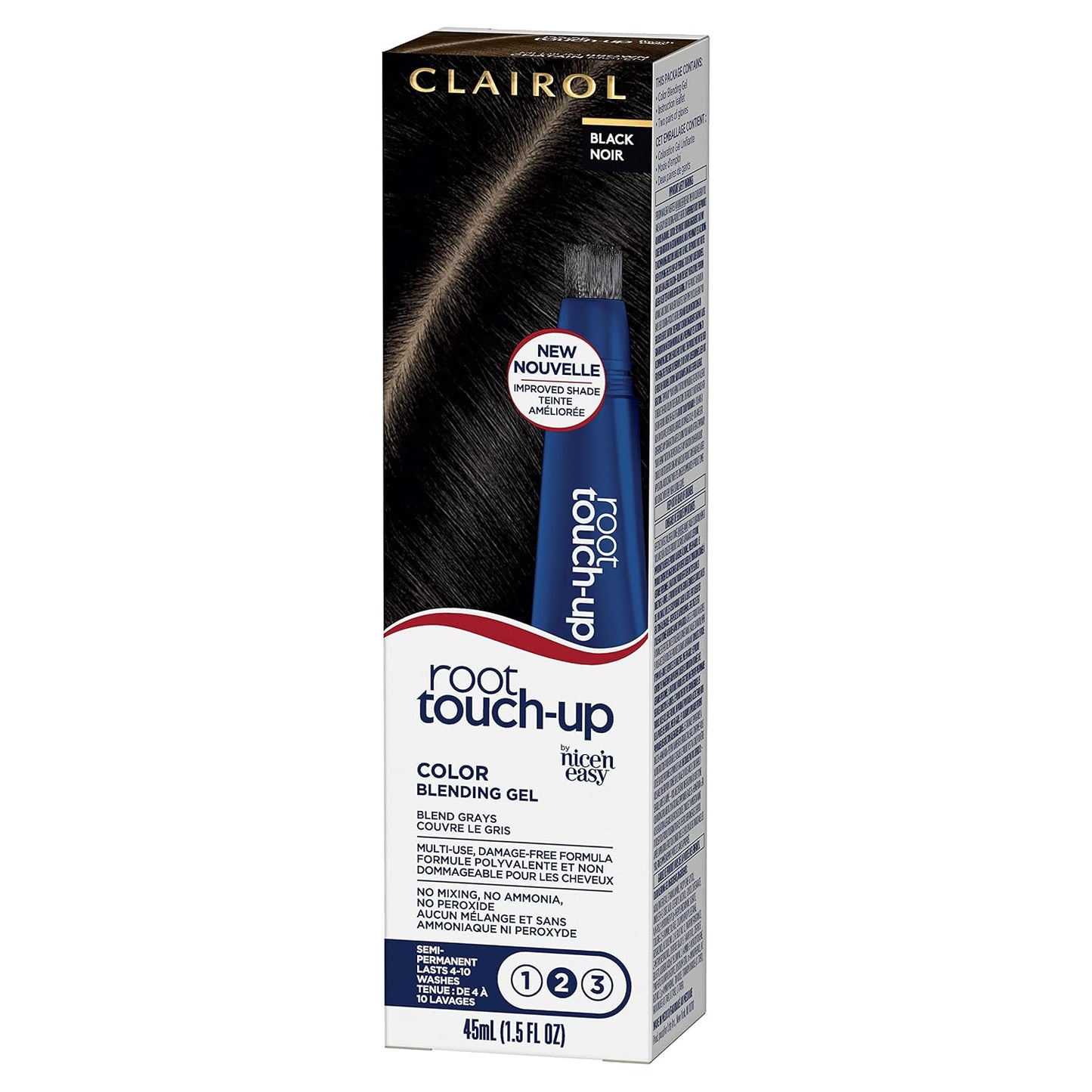 Clairol Root Touch-Up Hair Color Gel - Semi-Permanent Black | Blends Gray Hair | 2 oz