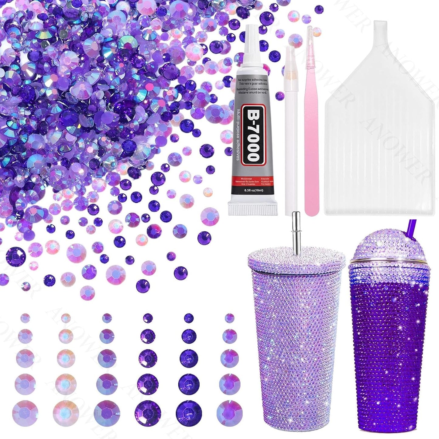Mixed Light Color Resin Flatback Rhinestones - 16,000 Pcs for Crafting & DIY Projects | 2-6mm Gems for Makeup & Tumblers