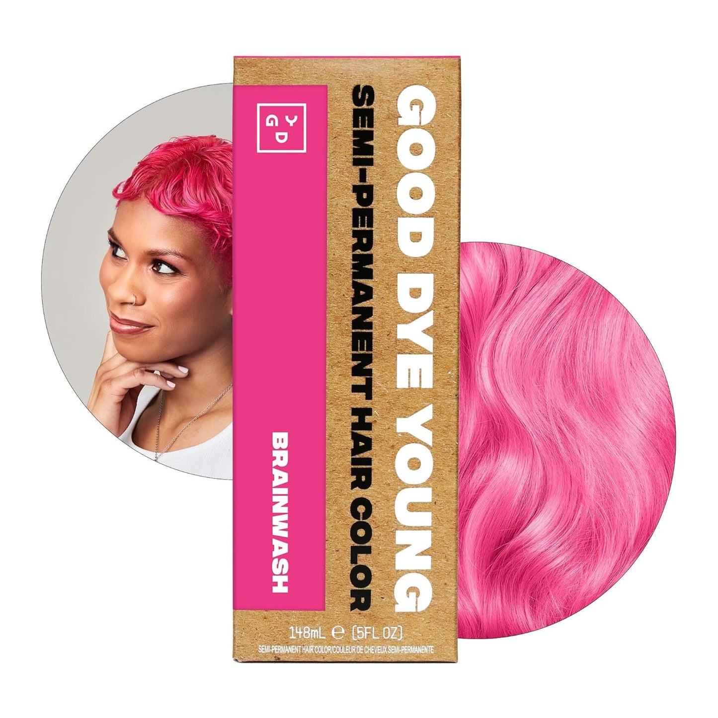 Good Dye Young Semi-Permanent Hair Color - Vegan, Non-Damaging Formula | Lasts Up to 24 Washes (5FL OZ, Brainwash)