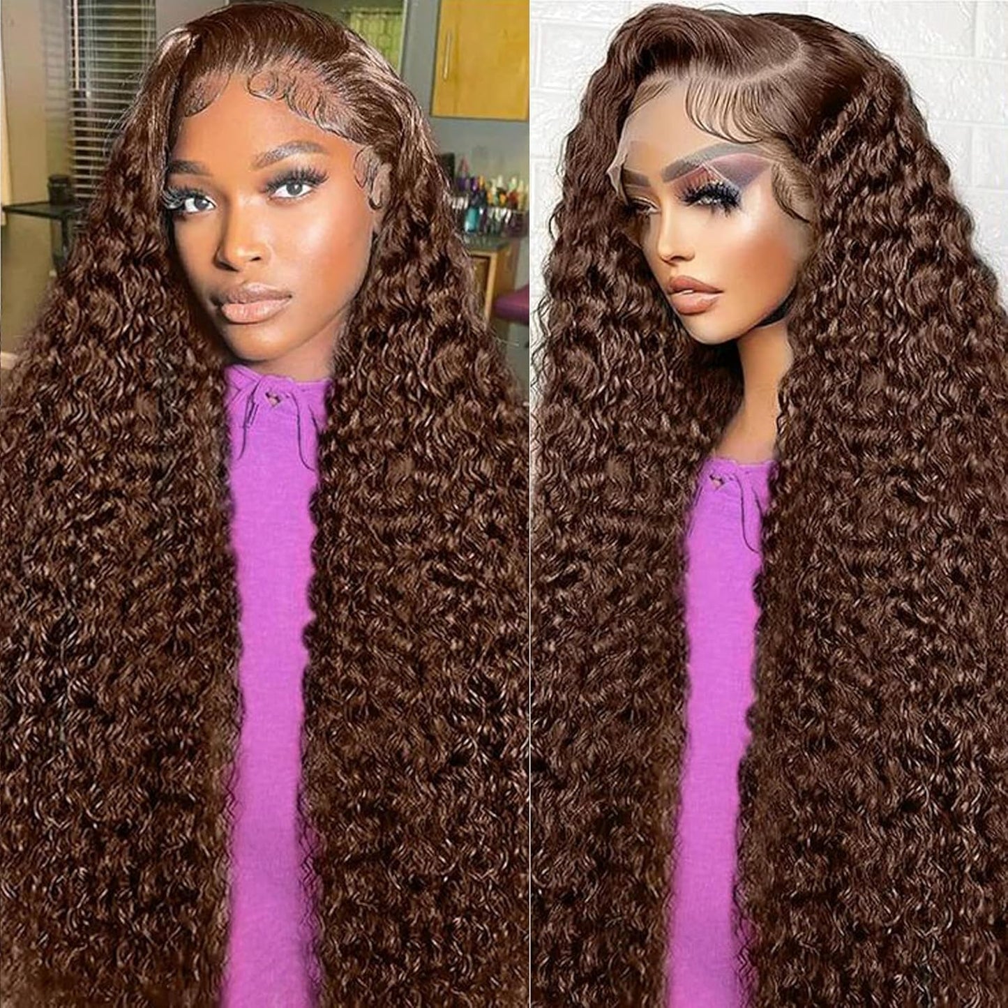 Burgundy 250 Density Human Hair Wig - 30 Inch 13x6 Deep Wave Lace Front | Pre-Plucked HD Transparent Lace Frontal for Women