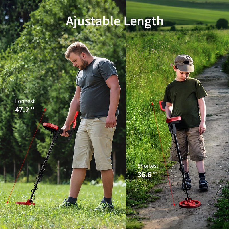 2026 Latest Metal Detector for Adults, Professional Waterproof & Adjustable Stem, Higher Accuracy Gold Detector with LCD, Advanced DSP Chip, 2.26 Pounds Lightweight Suitable for Beach and Backyard