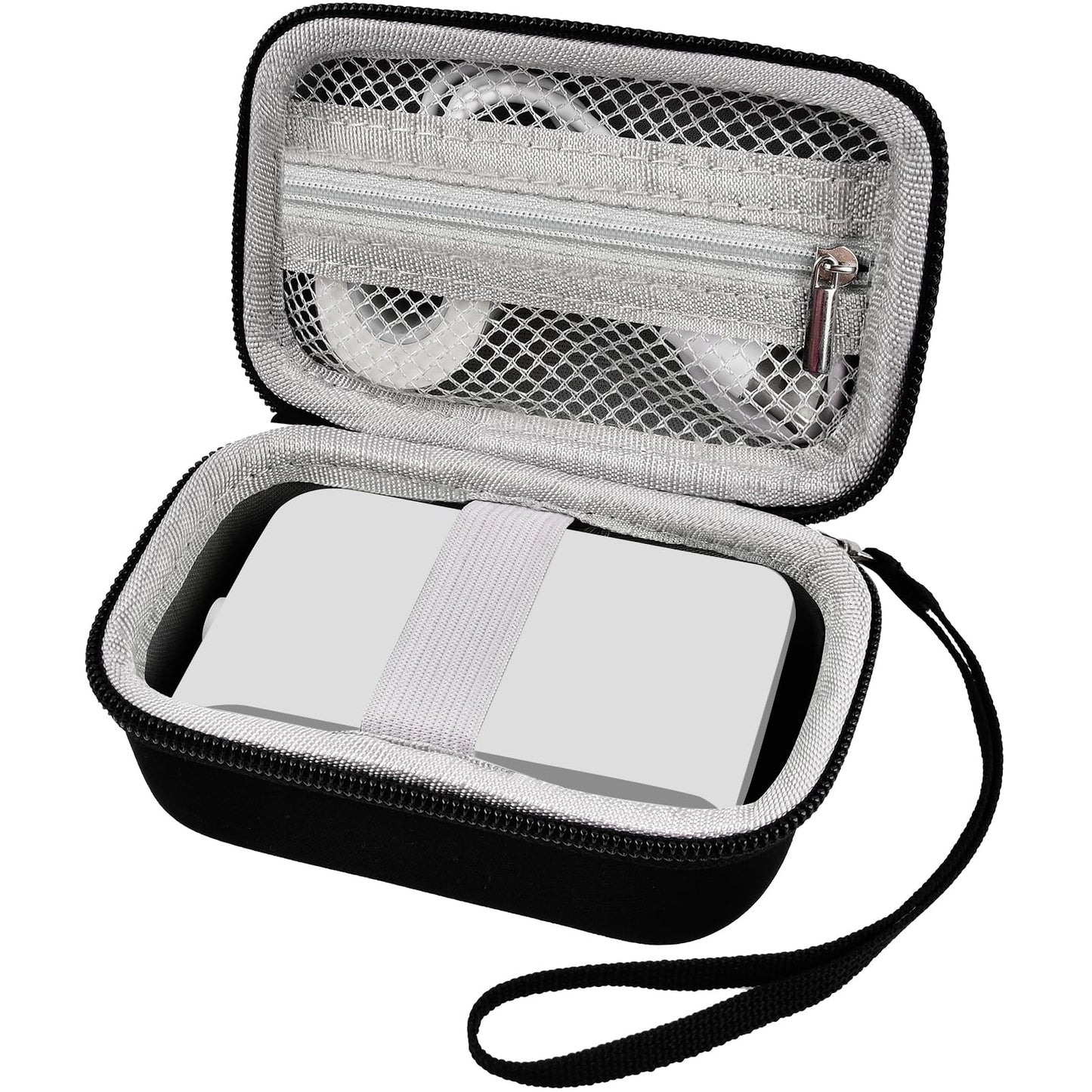 ANKHOH Label Makers Case Compatible with Label Maker Machine and Taps, Mini Sticker Maker Labeling Printer Storage Organizer Holder Fits for USB Cable and Accessories-Box Only, White