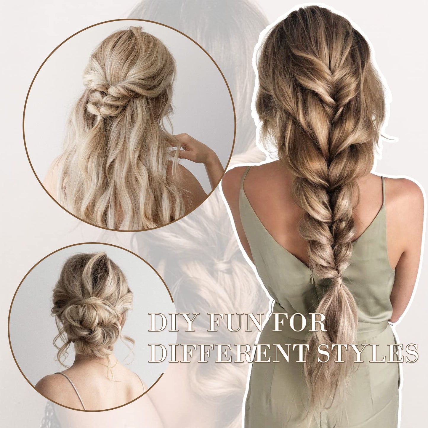 REECHO Hair Extensions, 4PCS Clip in Hair Extensions HE001 Natural Soft Synthetic Hairpieces for Women, Chocolate Brown