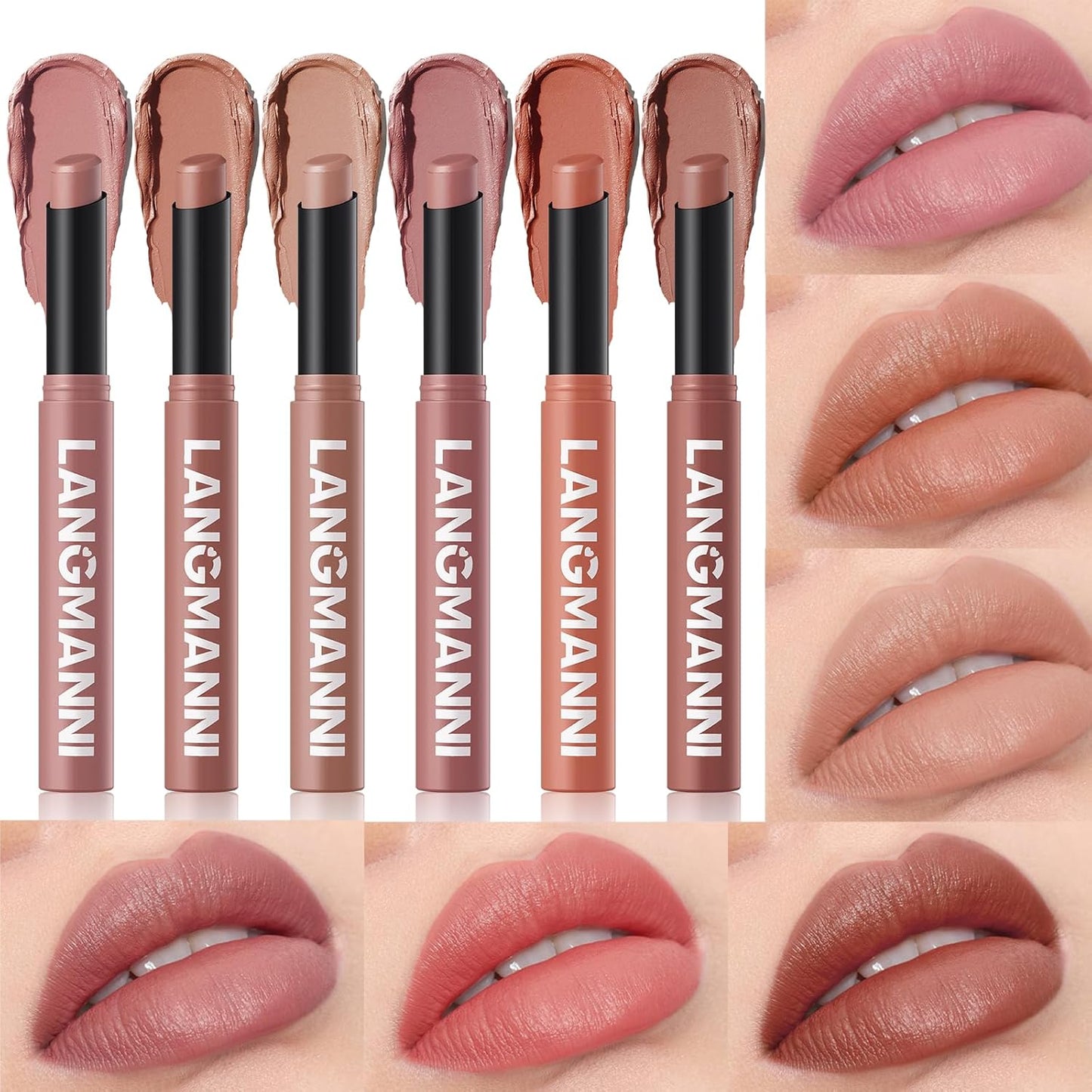 Velvet Matte Lipstick Set - 12 High Pigment Nude Shades | Long-Lasting Waterproof Lip Color for Women