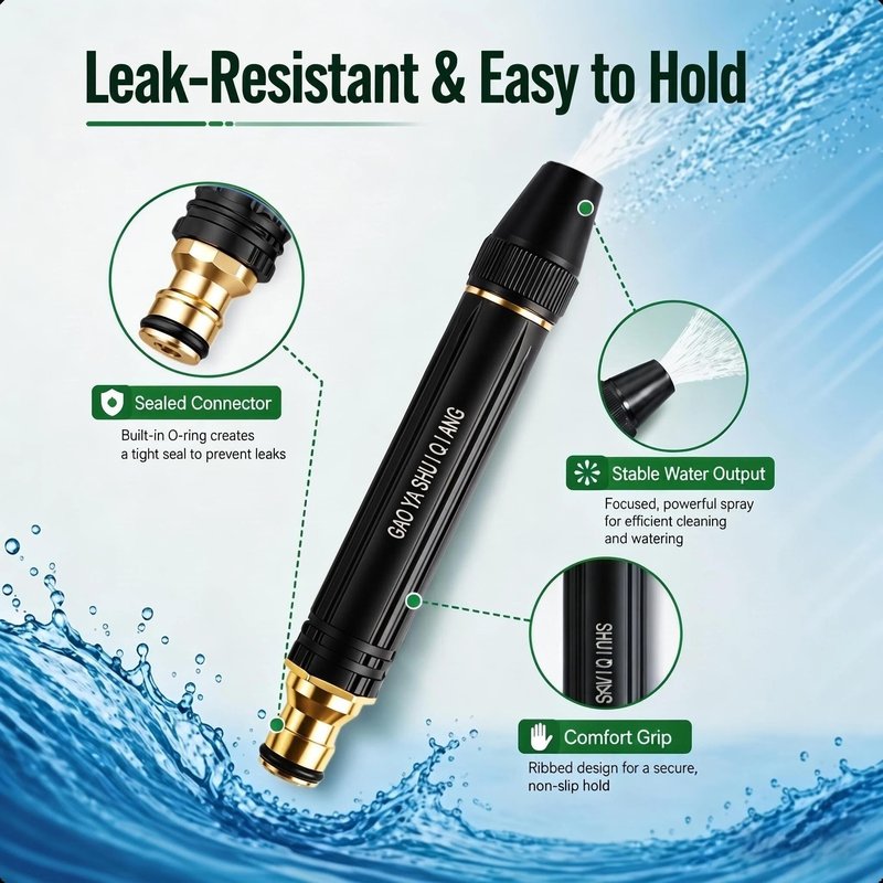 2026 New Home High-Pressure Car Wash Water Gun, Garden Hose Nozzle High Pressure Powerful Cleaning Spray Evenly, High Pressure Hose Nozzle (Pacifier Interface)