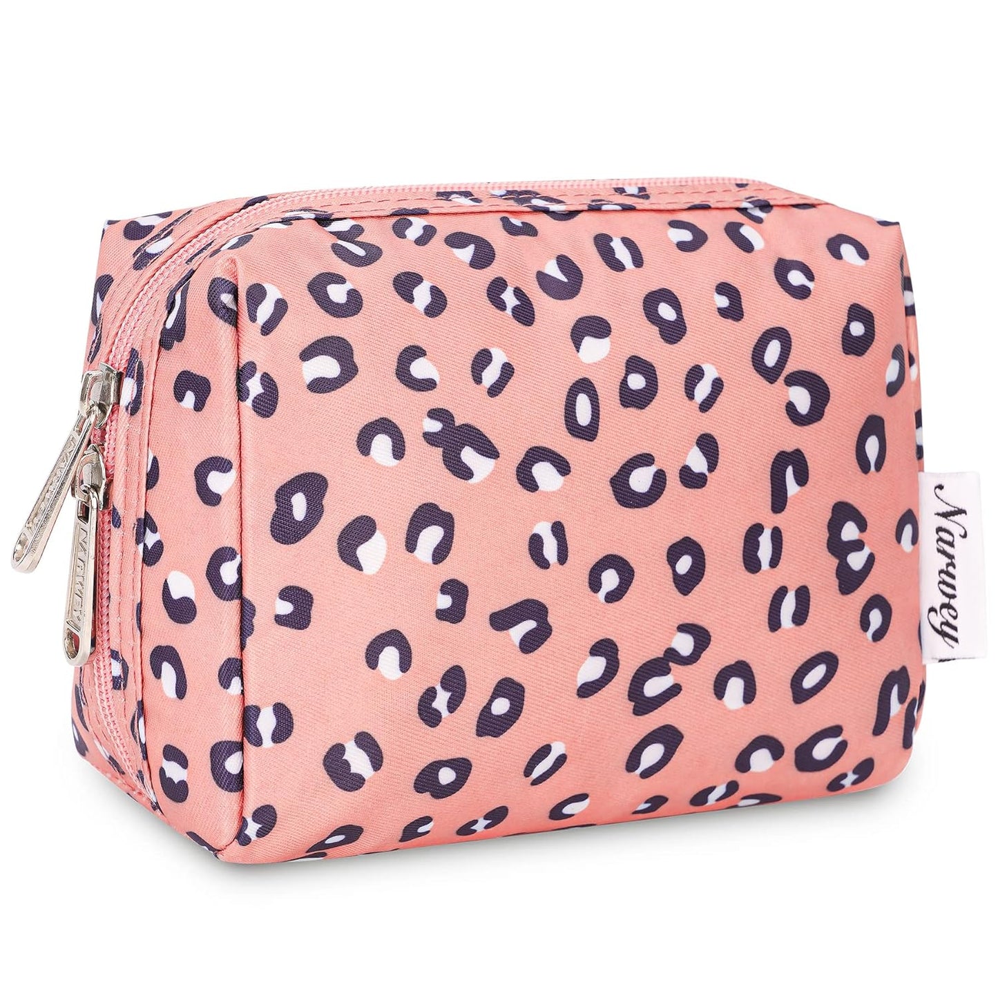 Checkered Makeup Bag - Travel Cosmetic Organizer with Compartments | Large Sky Blue Checkerboard