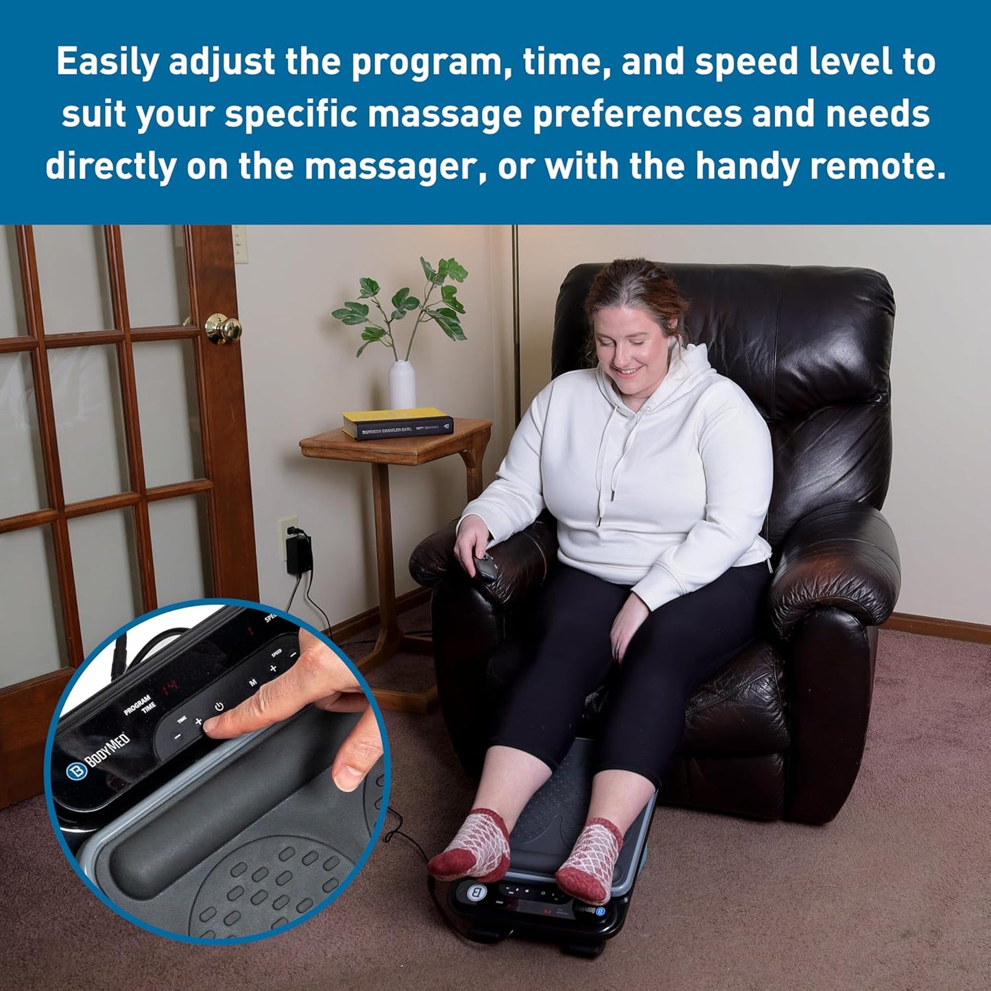 BodyMed Foot Massager - Deep Tissue Vibration Therapy for Neuropathy & Plantar Fasciitis | Remote Control, At-Home Relief