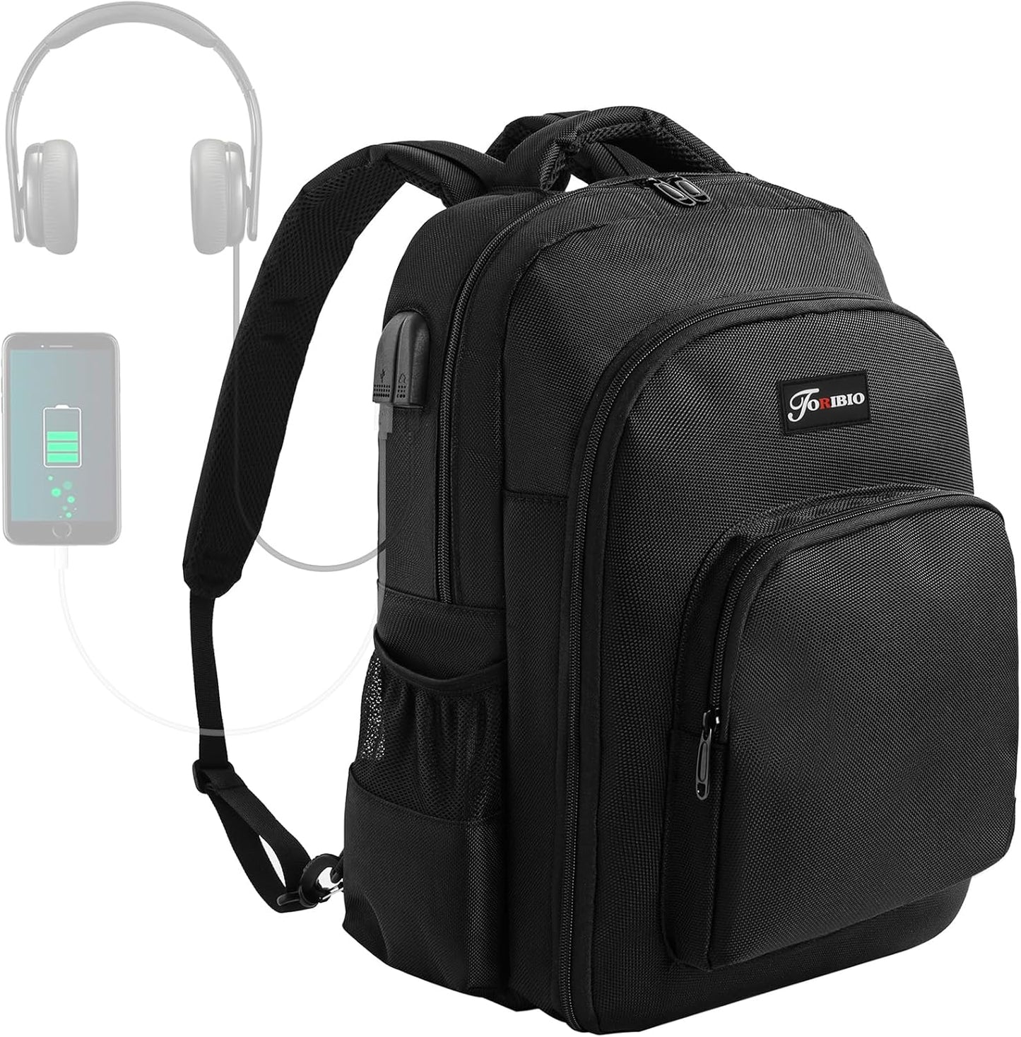 Barber Supplies Bag - Portable Backpack for Clippers & Tools with USB Port | Black