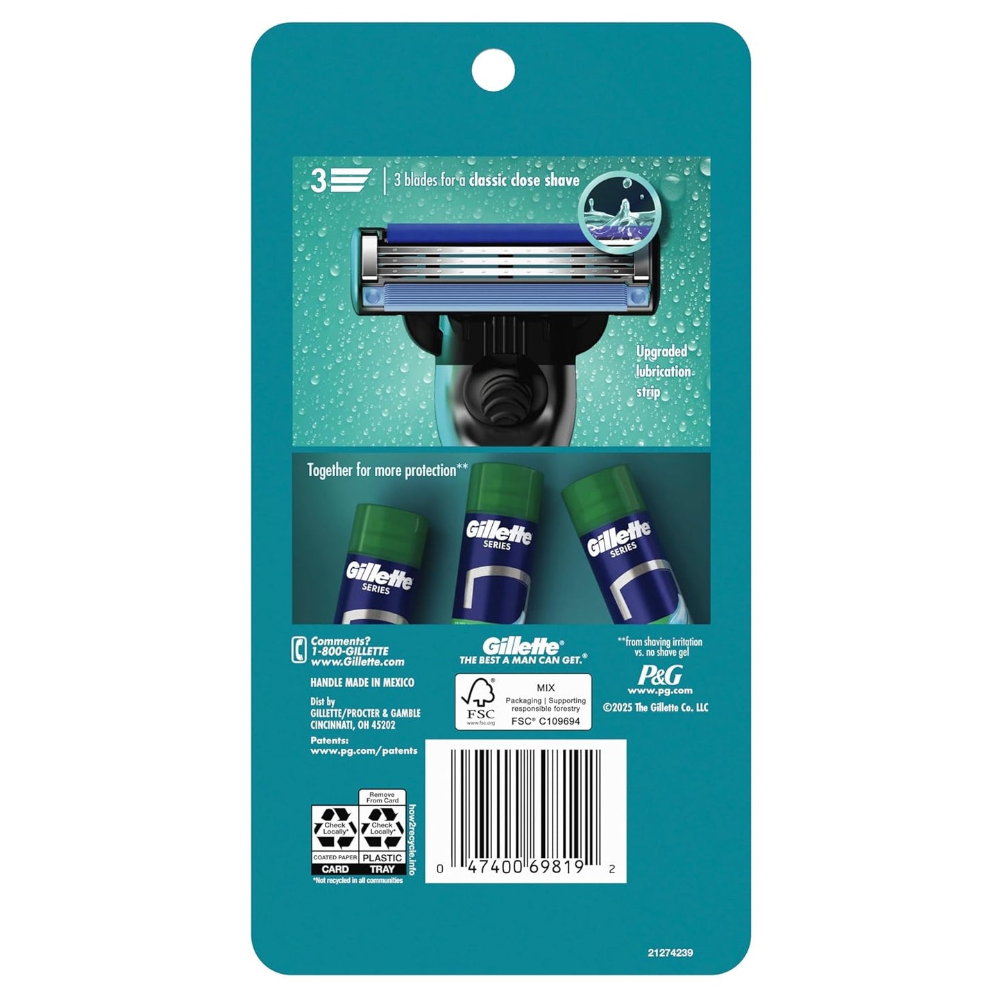 Gillette Mach3 Shaving Razor for Men - 3-Blade Handle & 10 Blade Refills | Smooth Grooming Experience