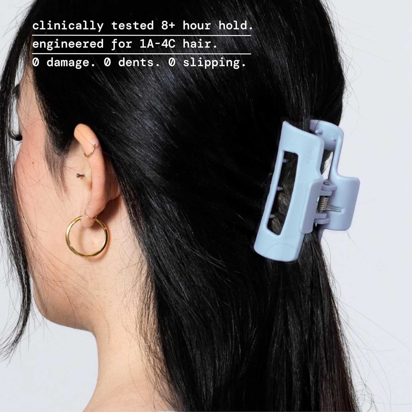 Small Hair Clip - Flexible Comfort Hair Claw for Women | Strong Hold for Thick & Thin Hair, Matte Non-Slip Finish, Light Blue