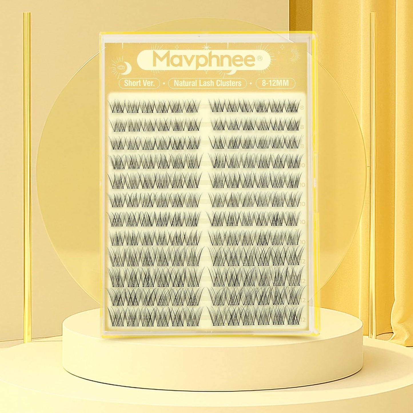 Natural Cluster Eyelash Extensions - Short Lash Clusters 8-10-12MM | CC-Curly Wispy Individual Lashes, 144 Pcs