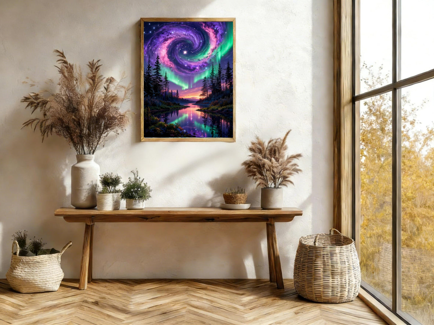 Gikboup 5D Diamond Painting Kits for Adults Beginners, Starry Sky Aurora Lake Diamond Art Kit, Full Round Drill Dreamy Landscape DIY Gem Painting for Home Wall Decor 12 x 16 Inch