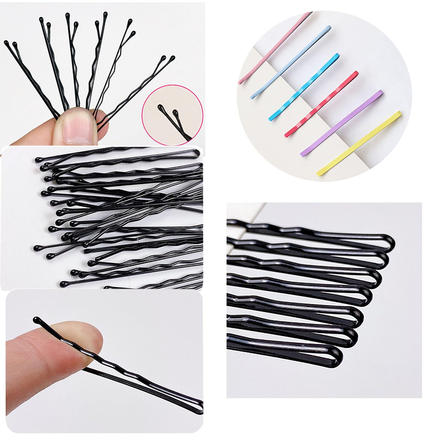 50 pcs Bobby Pins with Cute Tin Box Packaging Hair Clips for Girls and Women of All Hair Types for Styling Updo Hair Buns