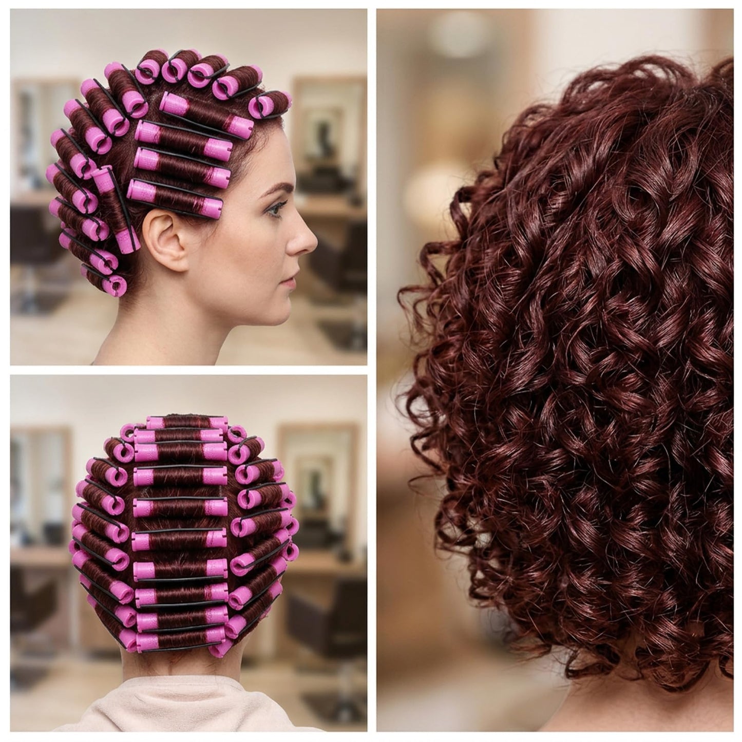 40Pcs Perm Rods, Women's Perm Rod Set For Long & Natural Hair, Plastic Cold Wave Rods Hair Rollers Curling Rod for Women DIY Hairdressing Tools