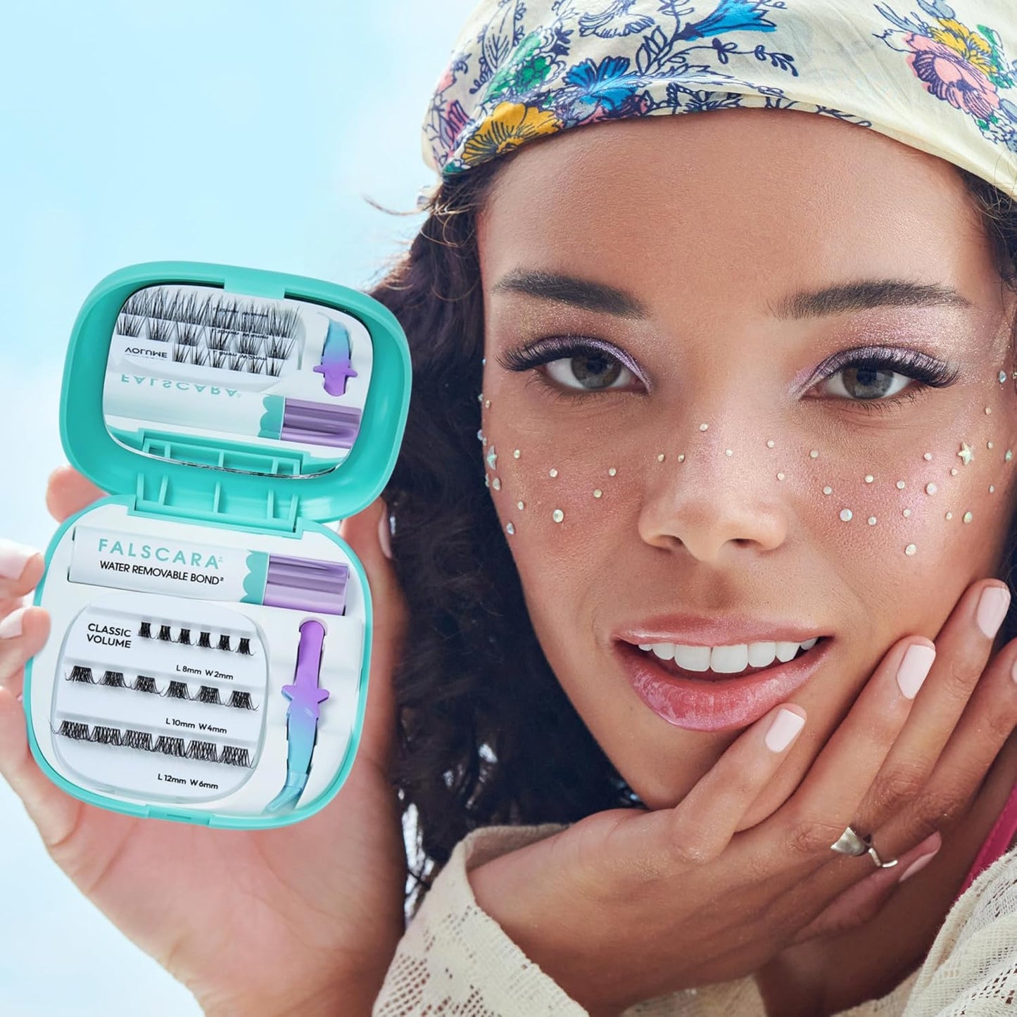 Falscara False Eyelashes - Contact Lens Friendly Lash Clusters | Reusable 8mm-12mm Sizes