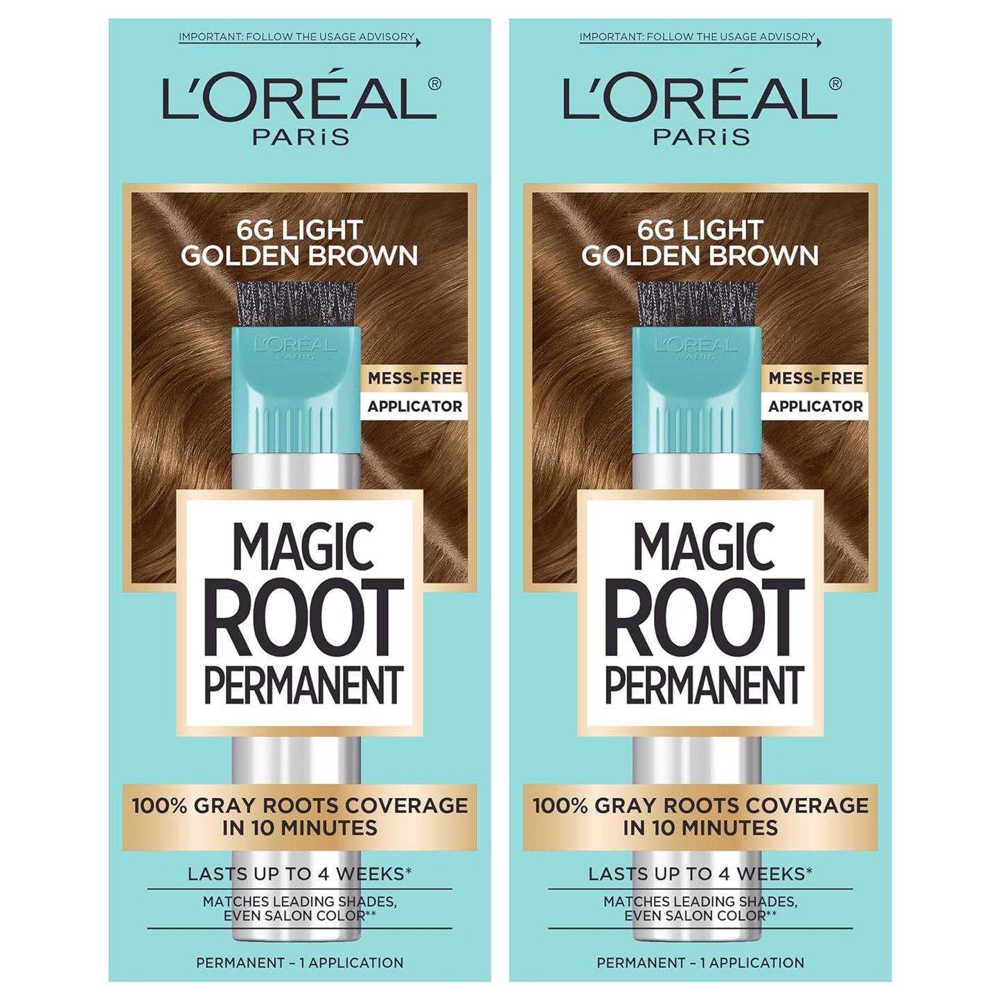 L'Oreal Paris Magic Root Hair Color Kit - 100% Gray Coverage in 10 Minutes | Dark Brown (2 Count)