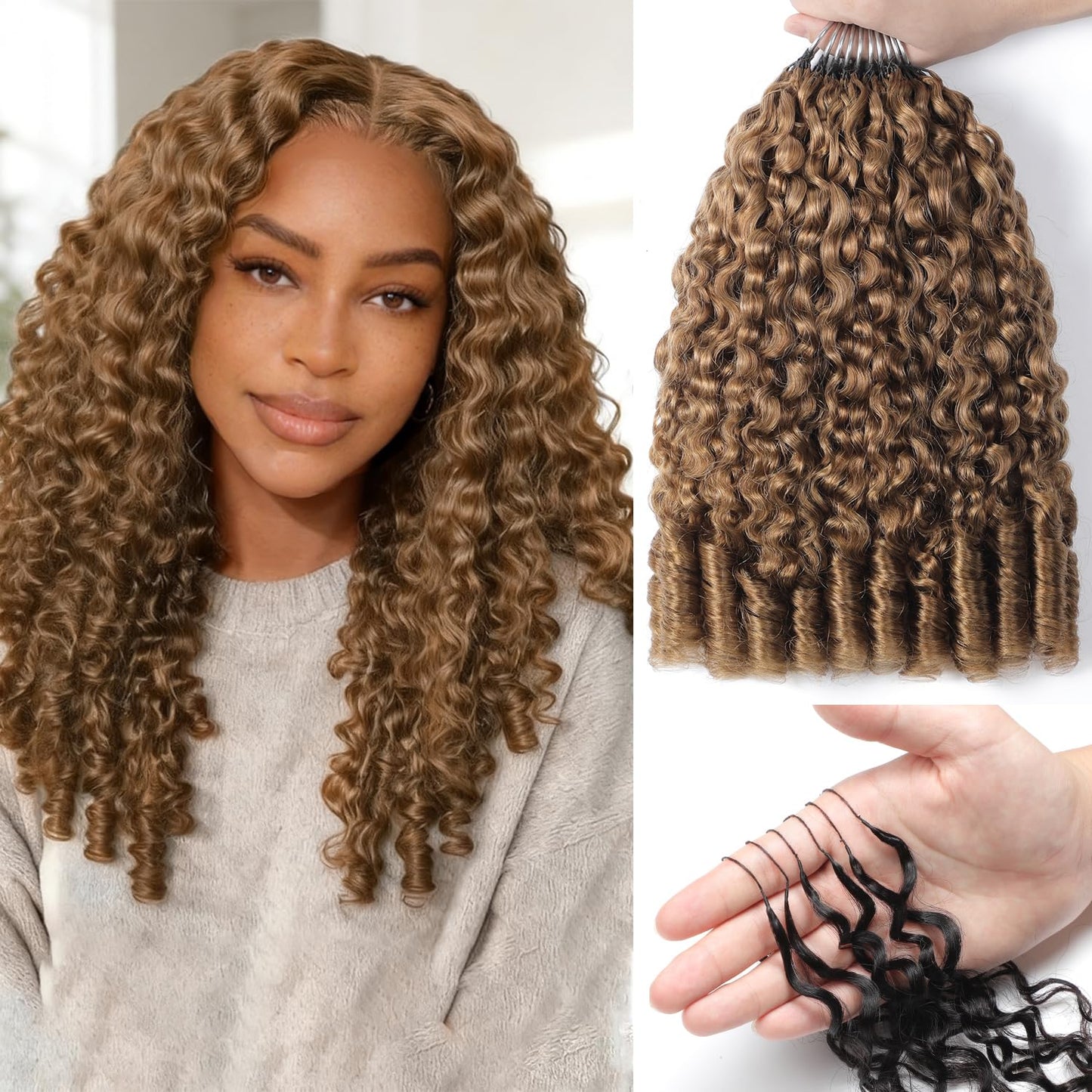 Burmese Curly Crochet Hair - Miracle Knots for Black Women | 18 Inch, 125g, 100 Strands