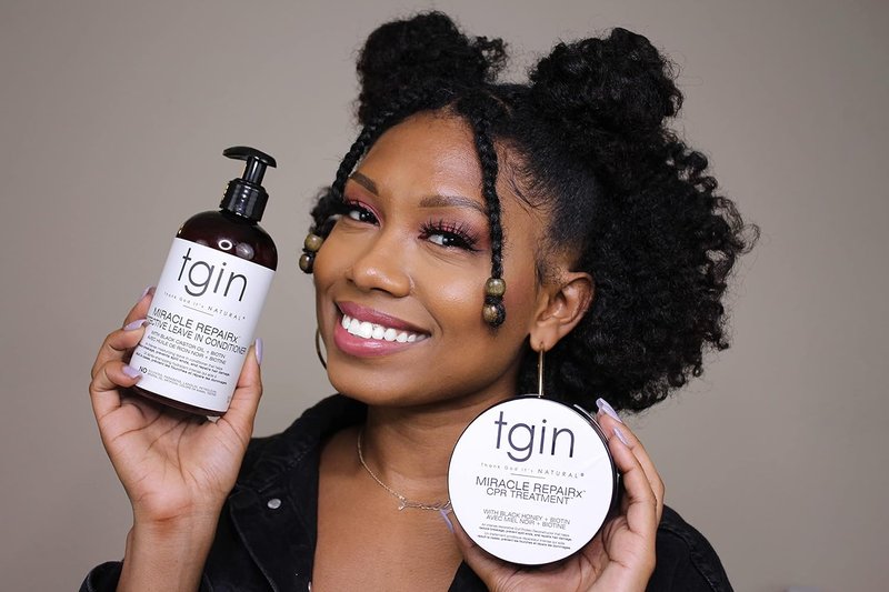 tgin Miracle RepaiRx Curl Protein Reconstructor - Nourishes Curly & Coily Hair with Biotin & Black Castor Oil | 12 oz