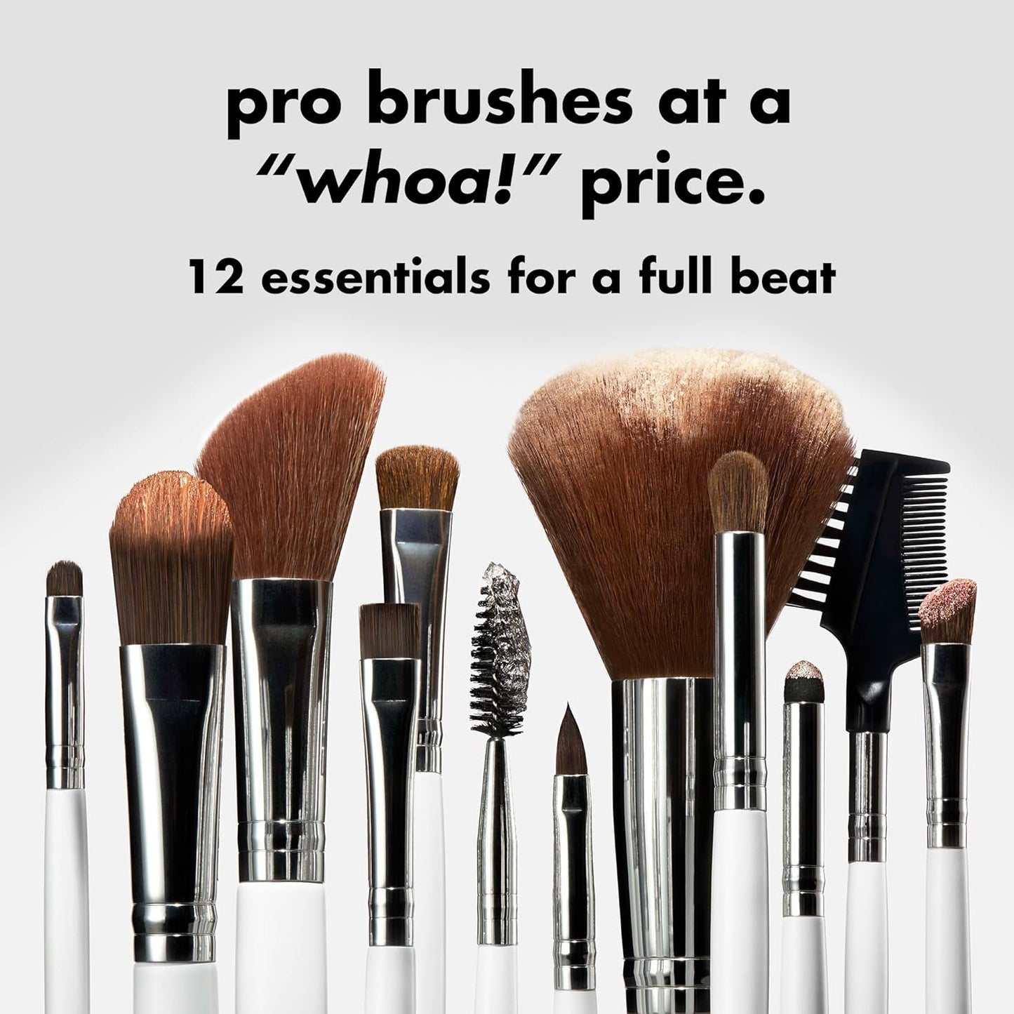 e.l.f. Professional Makeup Brush Set - 12 Vegan Brushes for Flawless Full-Face Application | Cruelty-Free