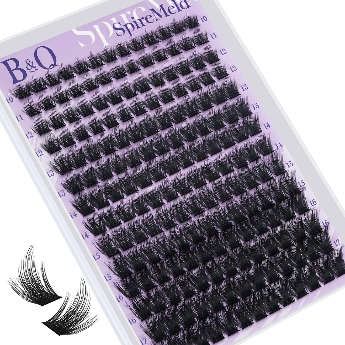 Fluffy Lash Clusters Kit - 0.03mm Ultra-Fine Manga Eyelash Extensions | Mixed Length 10-18mm for Voluminous Look