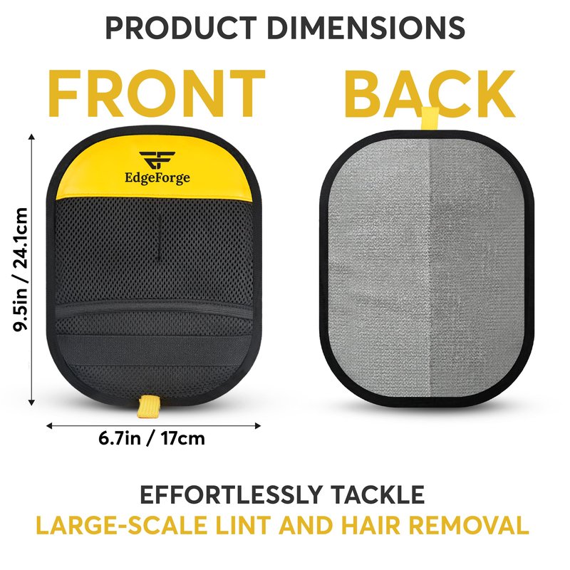 2 Pack Pet Hair Removal Glove for Dogs & Cats - Reusable Electrostatic Magic Brush Glove - Lint Mitt for Furniture, Couch, Carpet, Clothing, Car Seat - Dog Hair Remover Tool - Black