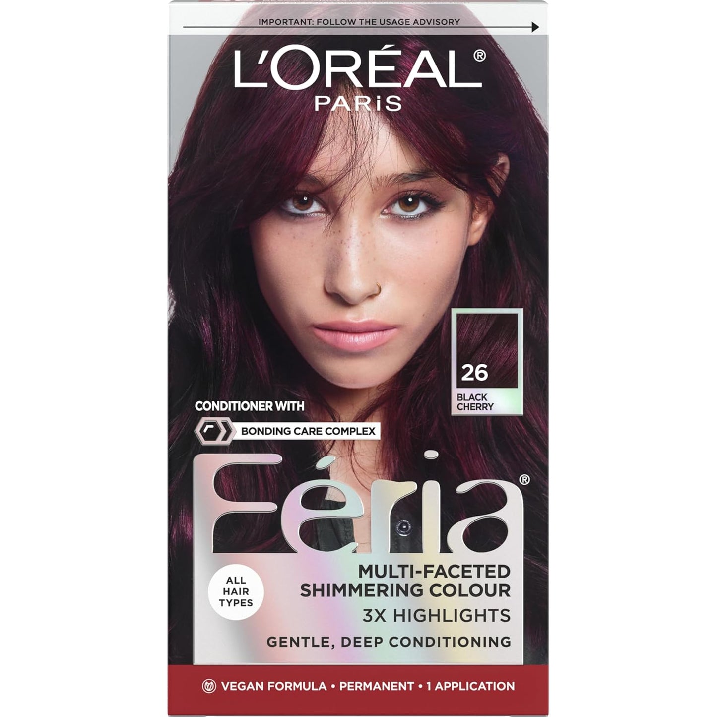 L’Oreal Paris Feria Hair Color - High Intensity Jet Black Dye for 3X Highlights | 1 Kit