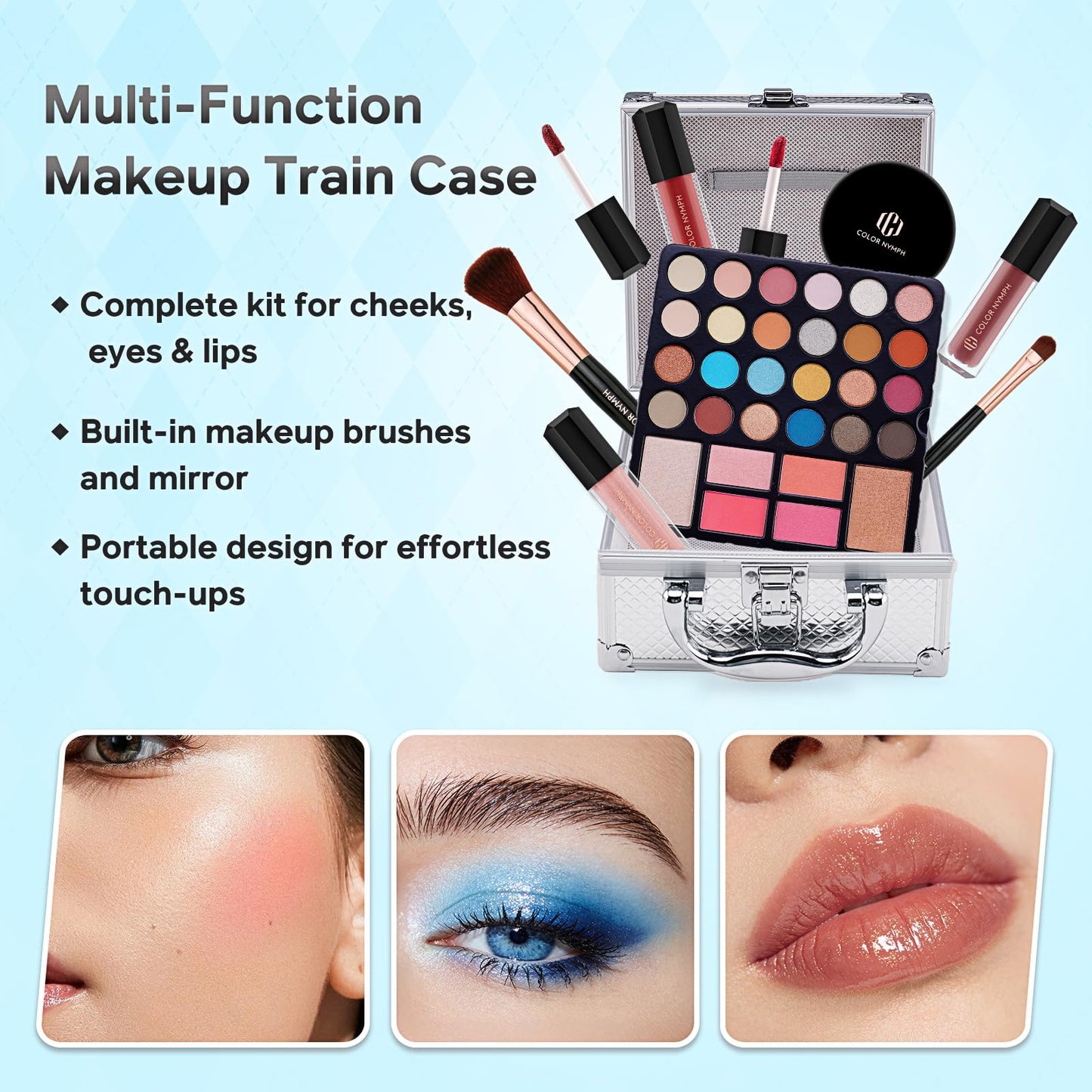 Color Nymph Girls Makeup Kit for Teens Make up Set for Beginners Silver