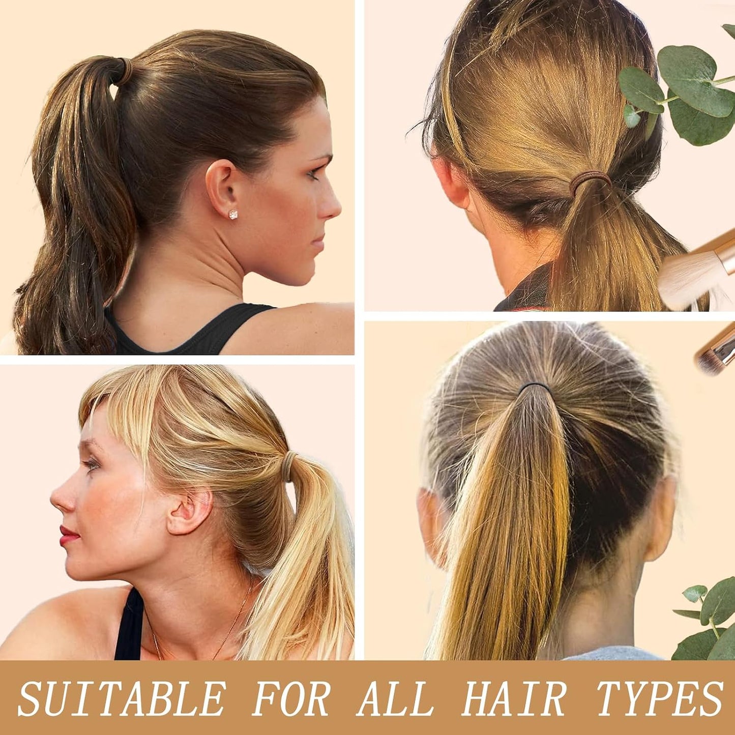 Hair Ties for Thick & Thin Hair - No Damage Elastic Ponytail Holders | Multicolor Hair Bands for Women & Girls