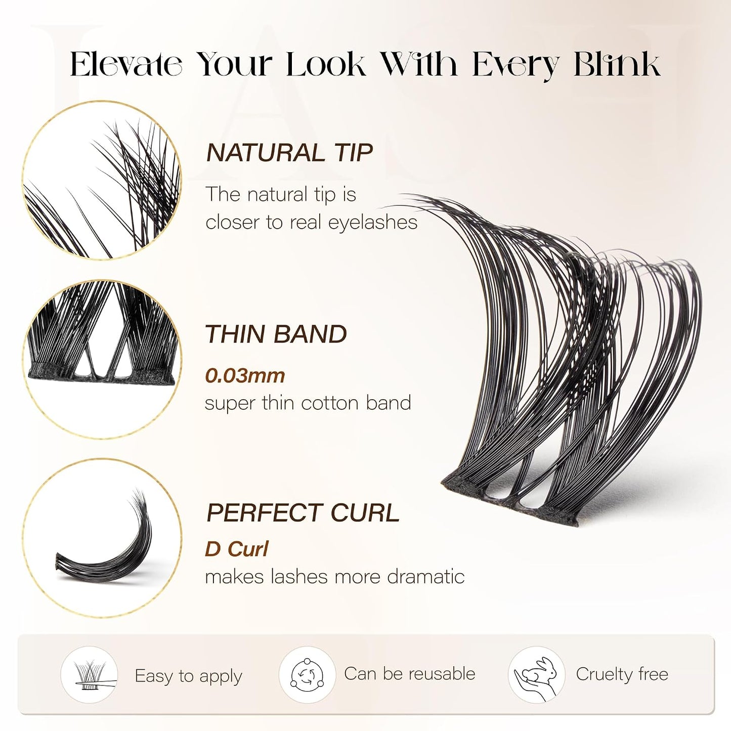 BEFER Lash Clusters - 120 Pcs D Curl Eyelash Extensions for DIY Volume | Fluffy & Wispy 10-16MM