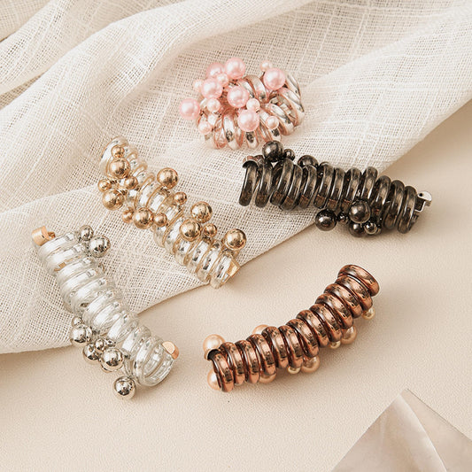 Sleepy Tie Spiral Hair Ties for Women & Girls No Damage Soft Elastic Scrunchies for Ponytails, Phone Cord Hair Bands 5Pcs Assorted Colors SP-1