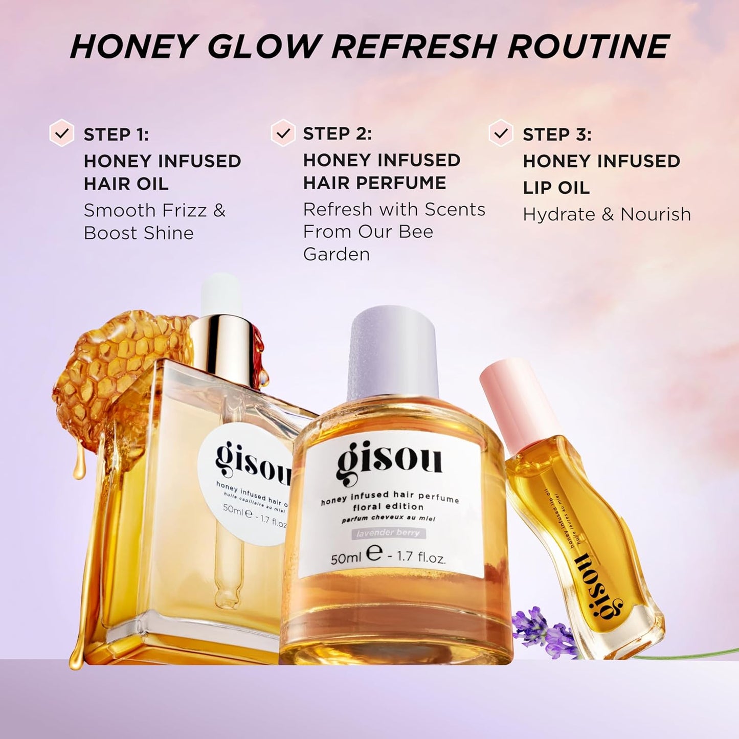 Gisou Honey Infused Hair Perfume - Long-Lasting Fragrance with Mirsalehi Honey & Argan Oil | 1.7 Fl Oz