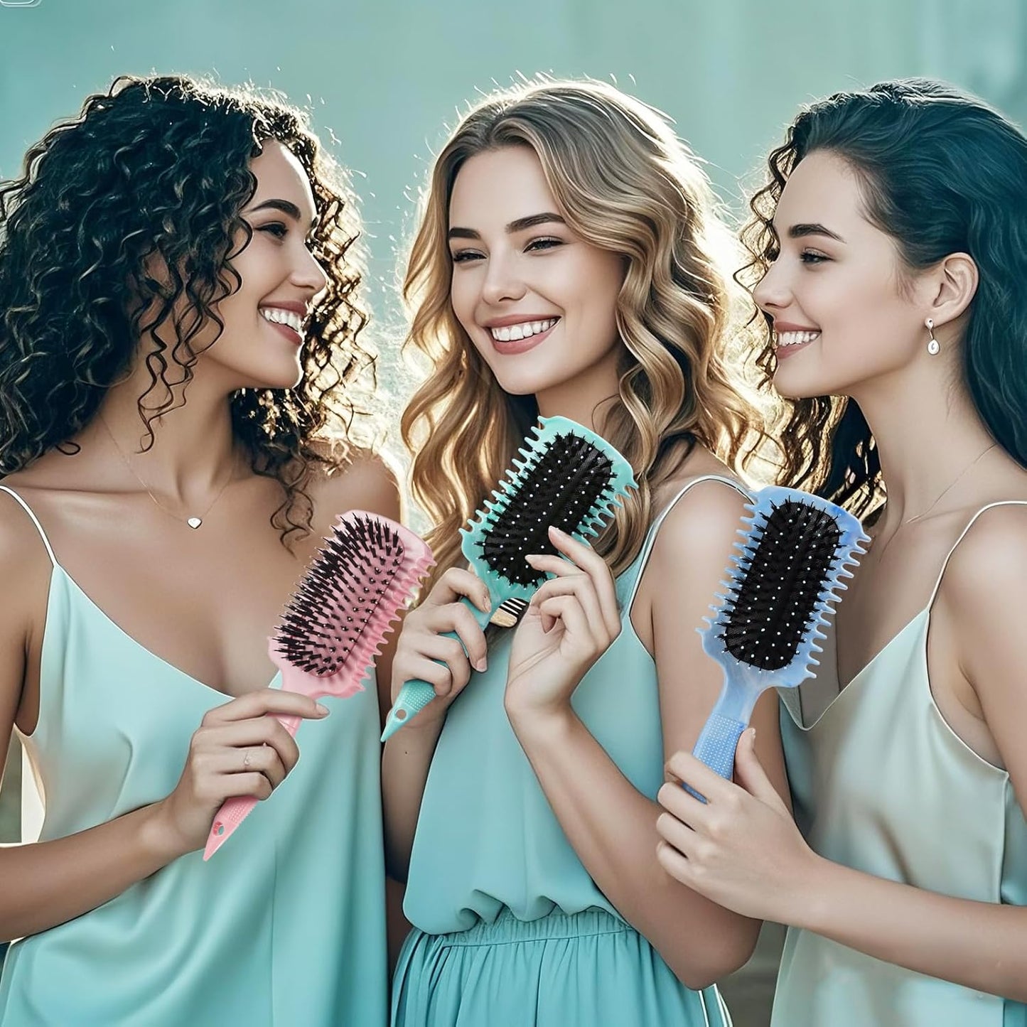Curl Defining Brush - Curly Hair Detangler for Effortless Styling | Reduces Frizz on All Hair Types