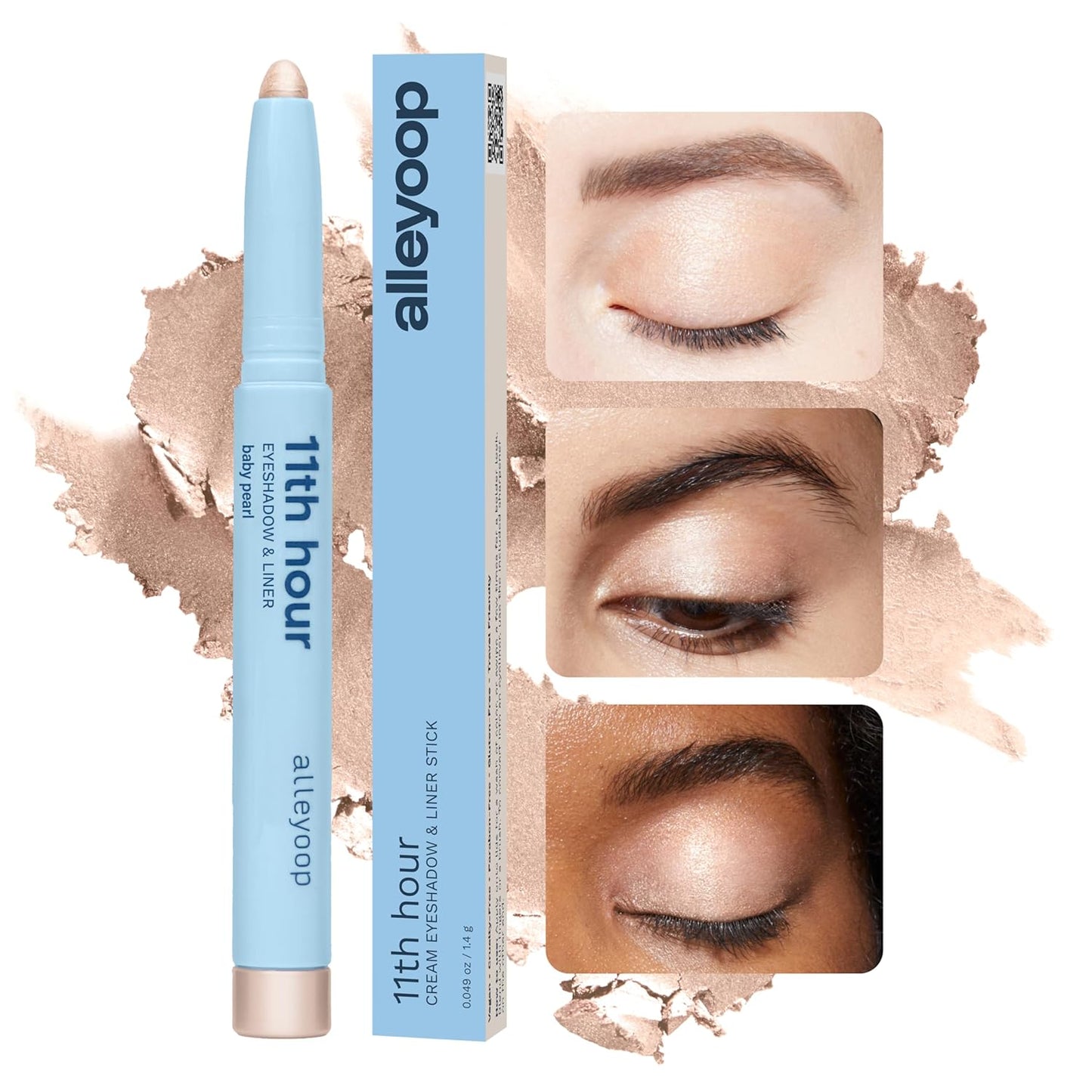 ALLEYOOP 11th Hour Waterproof Cream Eyeshadow Stick - Long-Lasting Shimmer Eye Shadow & Eyeliner | Champagne Color