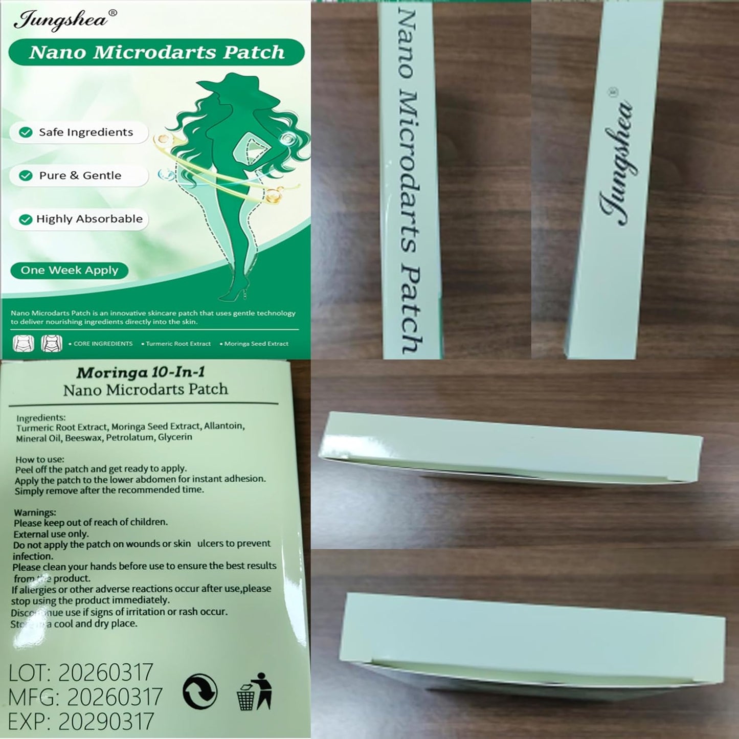Moringa 10-in-1 Nano Microdarts Patch - Natural Skin Treatment for All Skin Types | 2-Week Supply