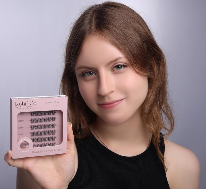 Pre-Glued Lash Clusters | Reusable DIY Press-On Lashes for Natural Wispy Look (12–13mm)