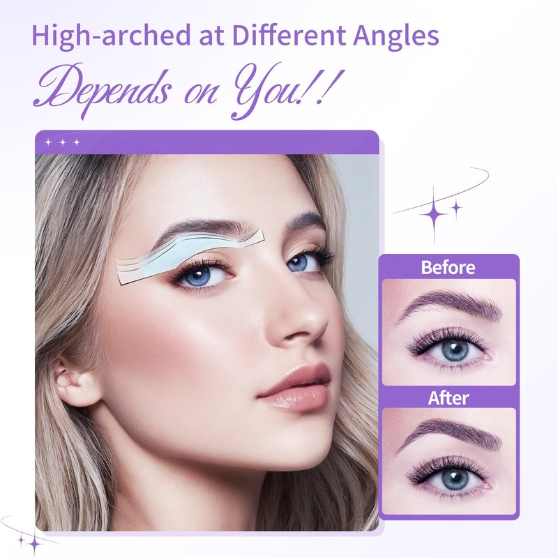 Beauty7 Sensitive High Arched Eyebrow Wax Strips, Facial Hair Removal, 24 Eyebrow Waxing Strips, 4 Calming Oil Wipes, for Sensitive Skin Types for Women (24 Strips)
