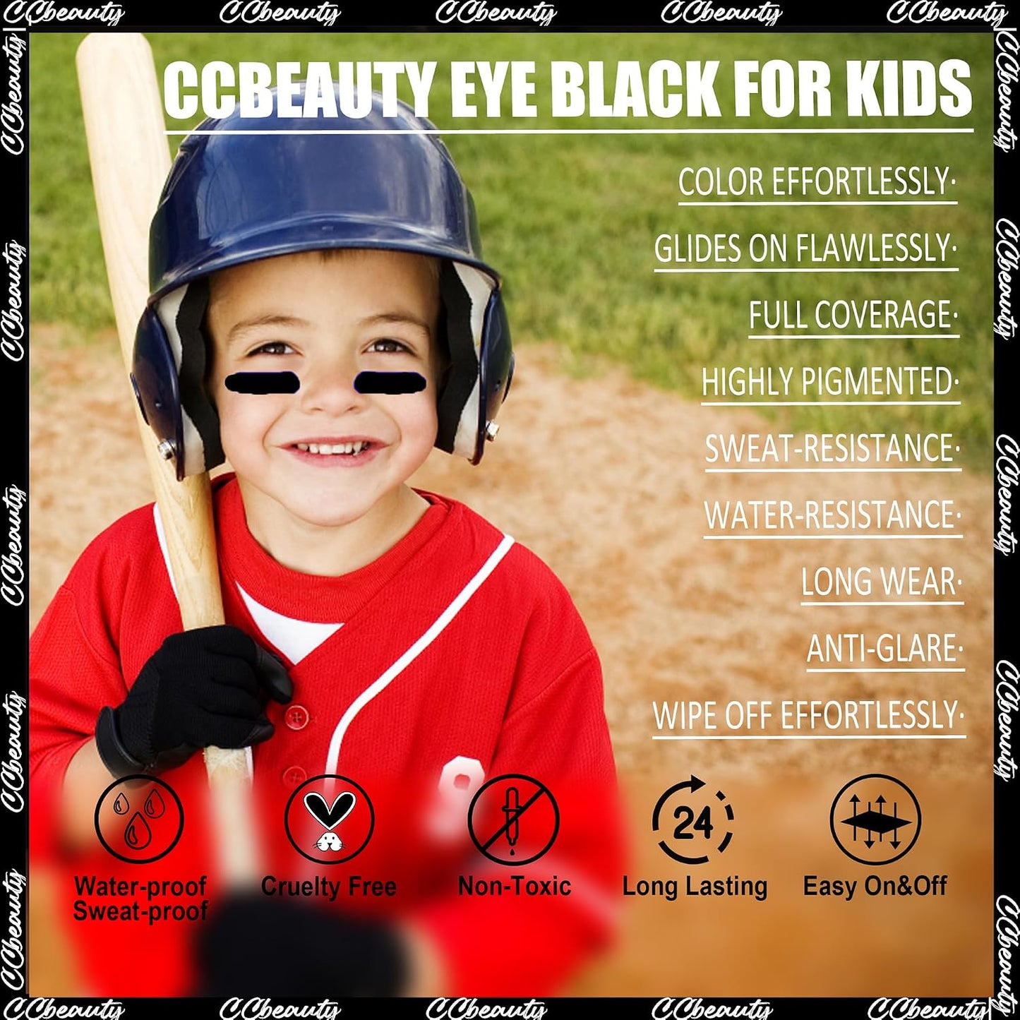 Black Eye Black Stick - 3 Pack Anti-Glare Sports Eyeblack for Baseball, Football, Softball | Waterproof Grease Paint for Athletes & Fans