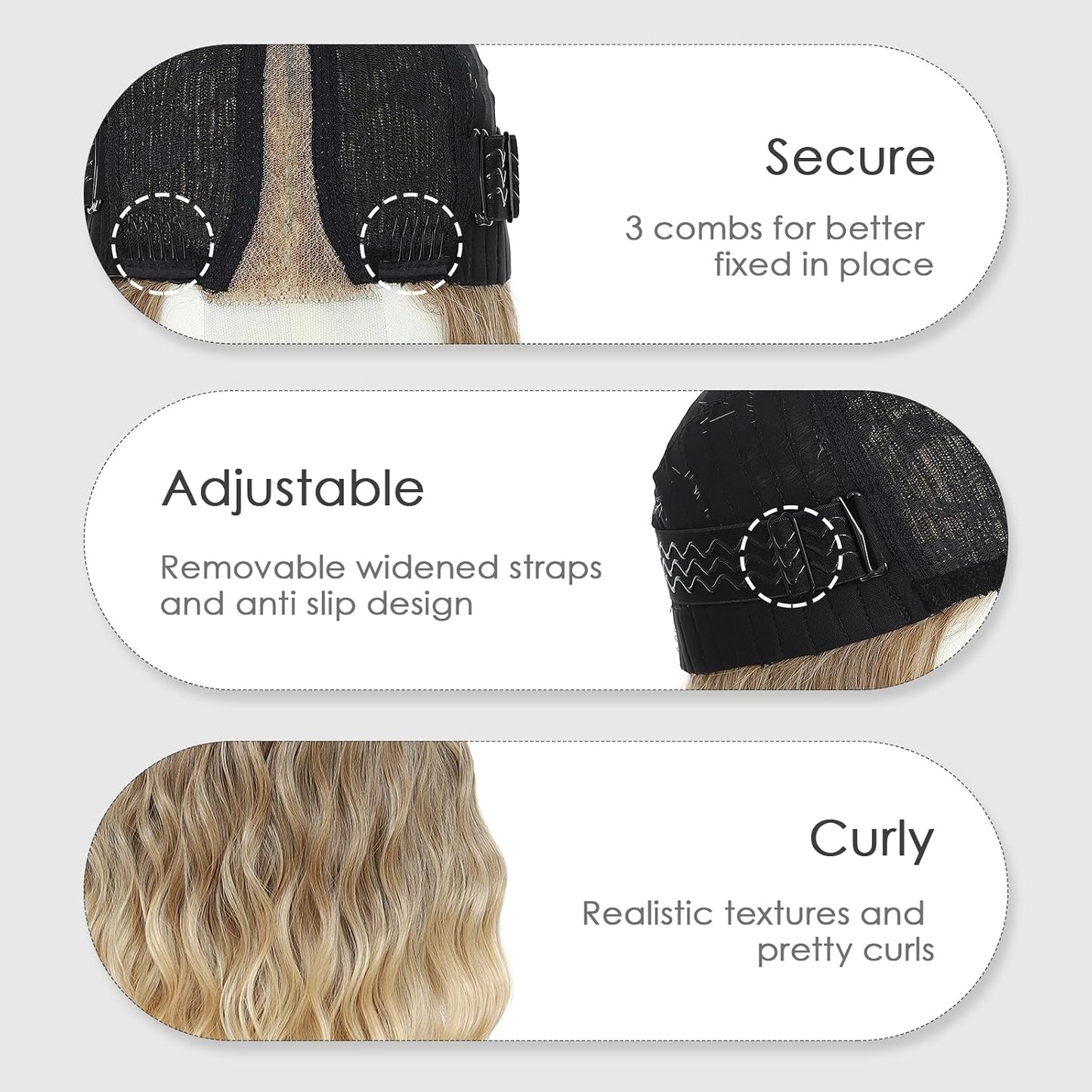 Ombre Blonde Wigs for Women - 26 Inch Long Wavy Synthetic Lace Front Wig | Heat Resistant for Daily & Party Wear
