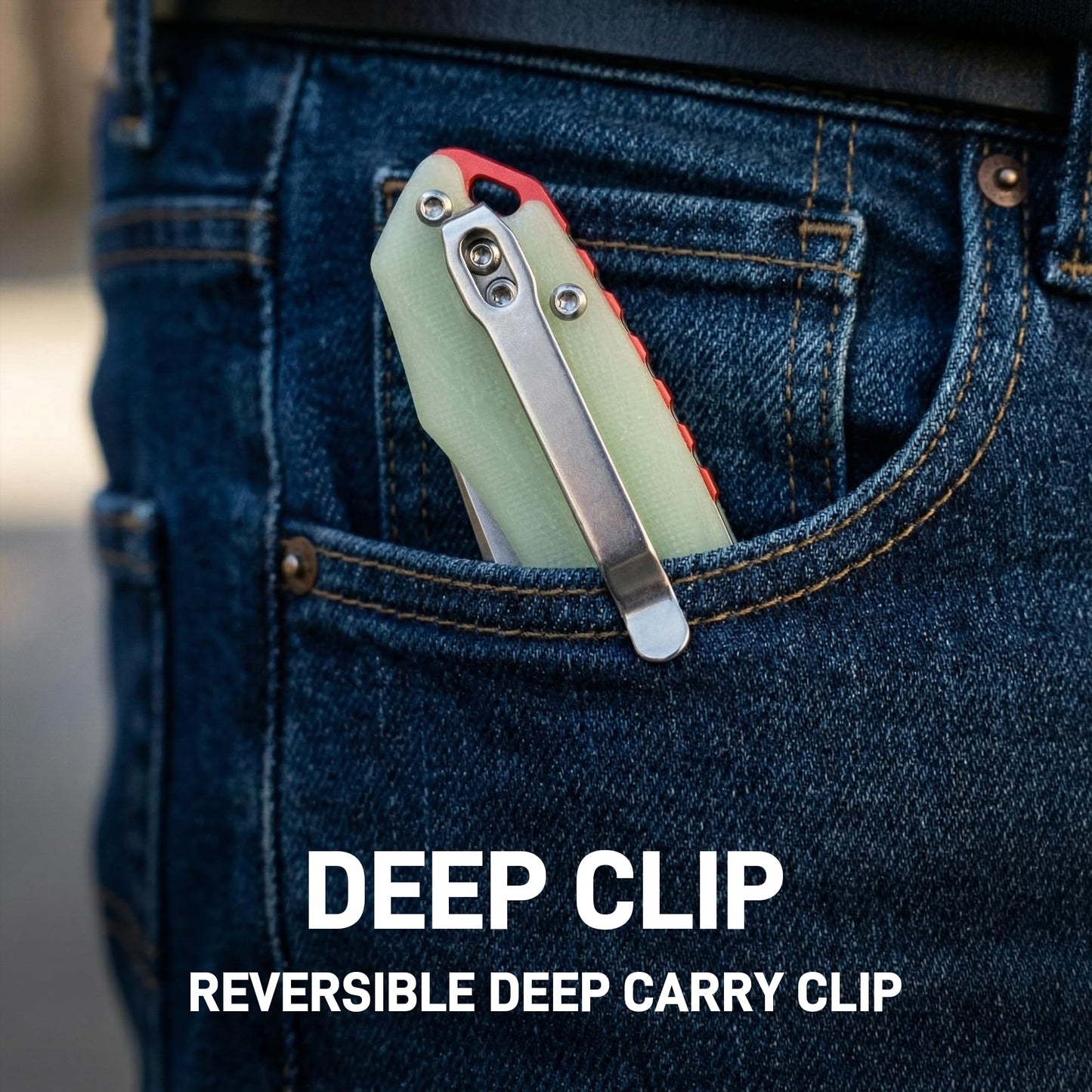 CJRB Gobi G10 Glow in the Dark Handle Folding Pocket Knife, 3.5'' AR-RPM9 Steel Blade Manual EDC Knife with Liner Lock for Outdoor Camping Hiking Fishing(J1906-GD)