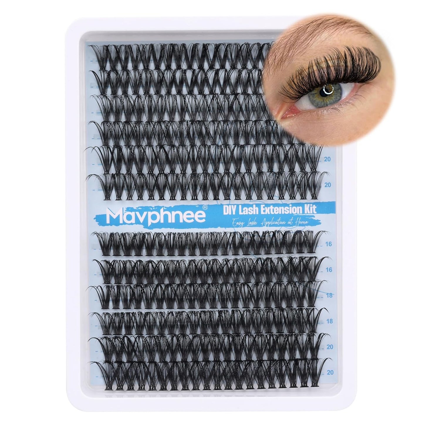 Natural DIY Lash Extensions - C-Curly Cluster Eyelashes | 216 Pcs Wispy Cat Eye Lashes for Beginners
