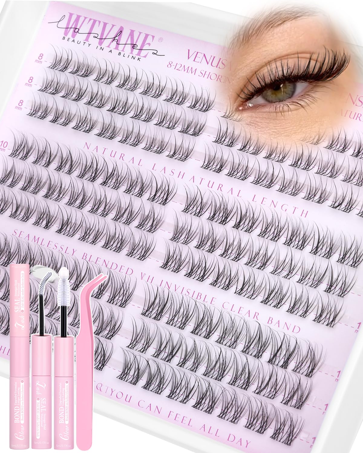 Brown Lash Clusters - Spiky 8-14mm Manga Eyelash Extensions | Wispy Bunny Individual Lashes