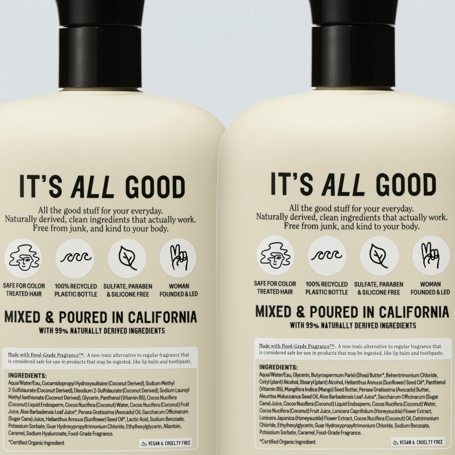 California Naturals Classic Clean Toasted Coconut Shampoo and Conditioner Set, Hair Care for Women & Men, Natural, Vegan, Cruelty, Silicone, Paraben, and Sulfate Free Shampoo, Color Safe, 20 Fl Oz