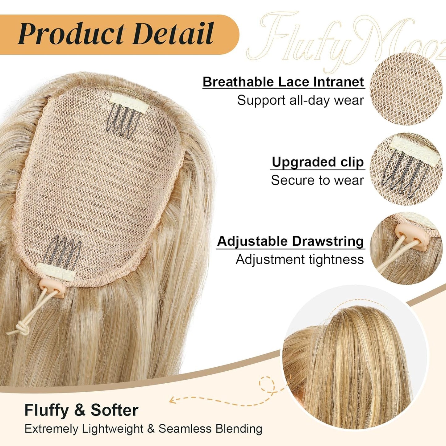 Ponytail Extension for Women - 20 Inch Drawstring Hairpiece | Soft Natural Look in Grey/Silver/White Mix