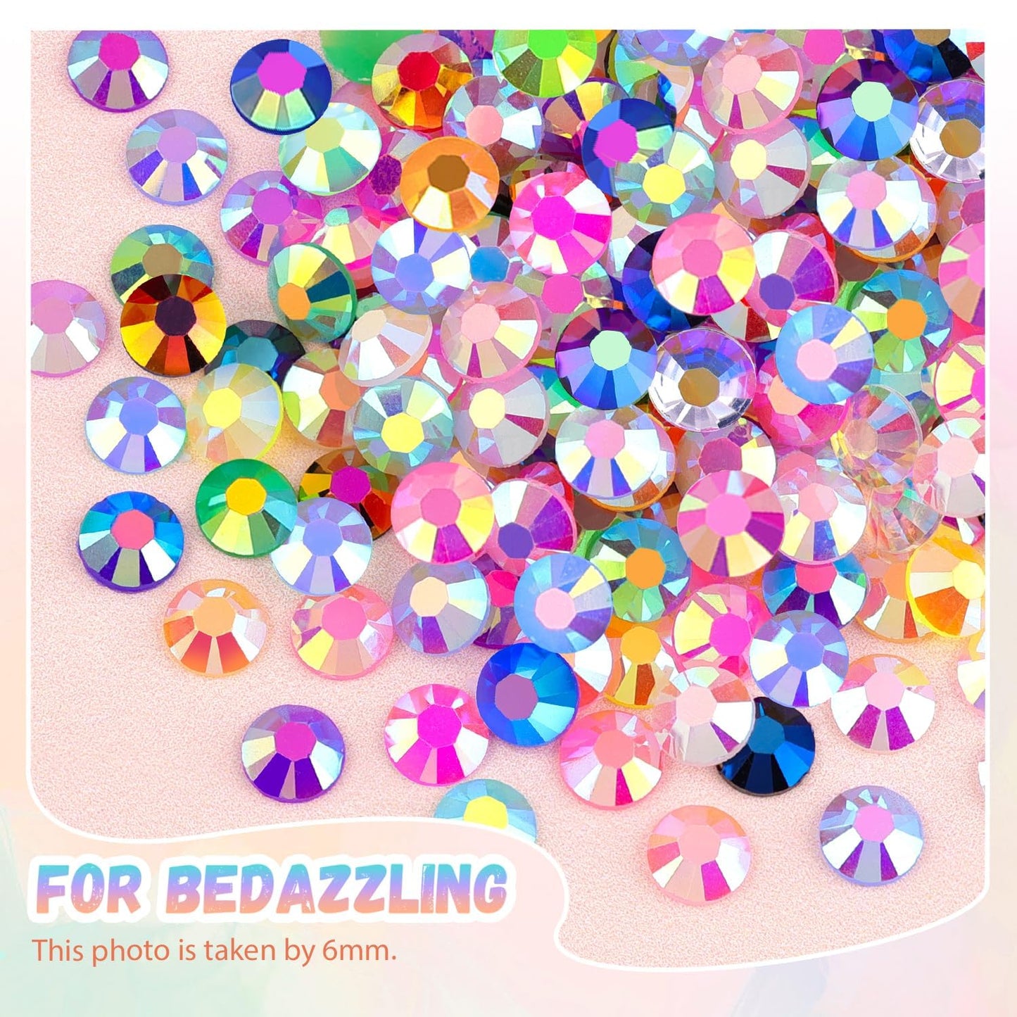 BELLEBOOST Jelly Rhinestones Bedazzling Kit - 45000 Pcs, 40 Colors, 3mm Flatback Gems for Crafting | Includes 3 Pcs B7000 Glue