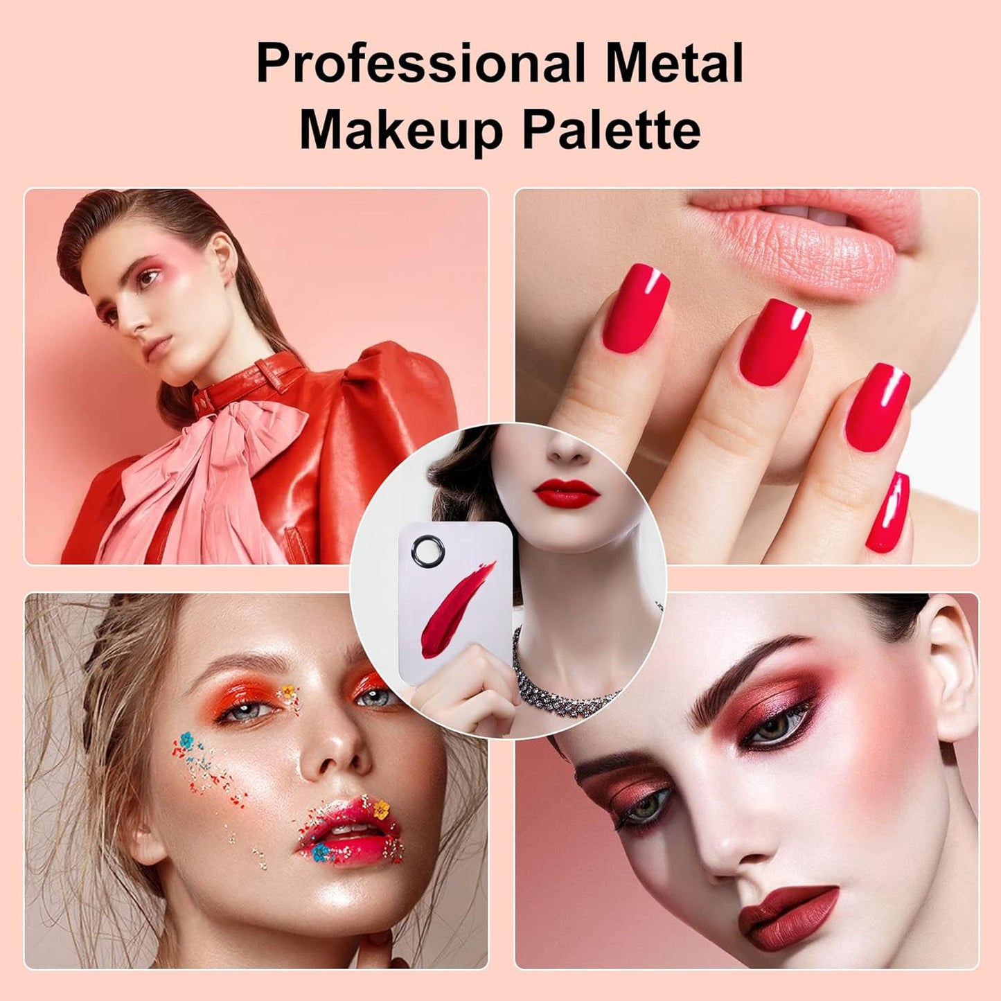 Stainless Steel Makeup Palette - Mixing Tool for Foundation & Nail Art | 6"x4" | Silver | 2pcs