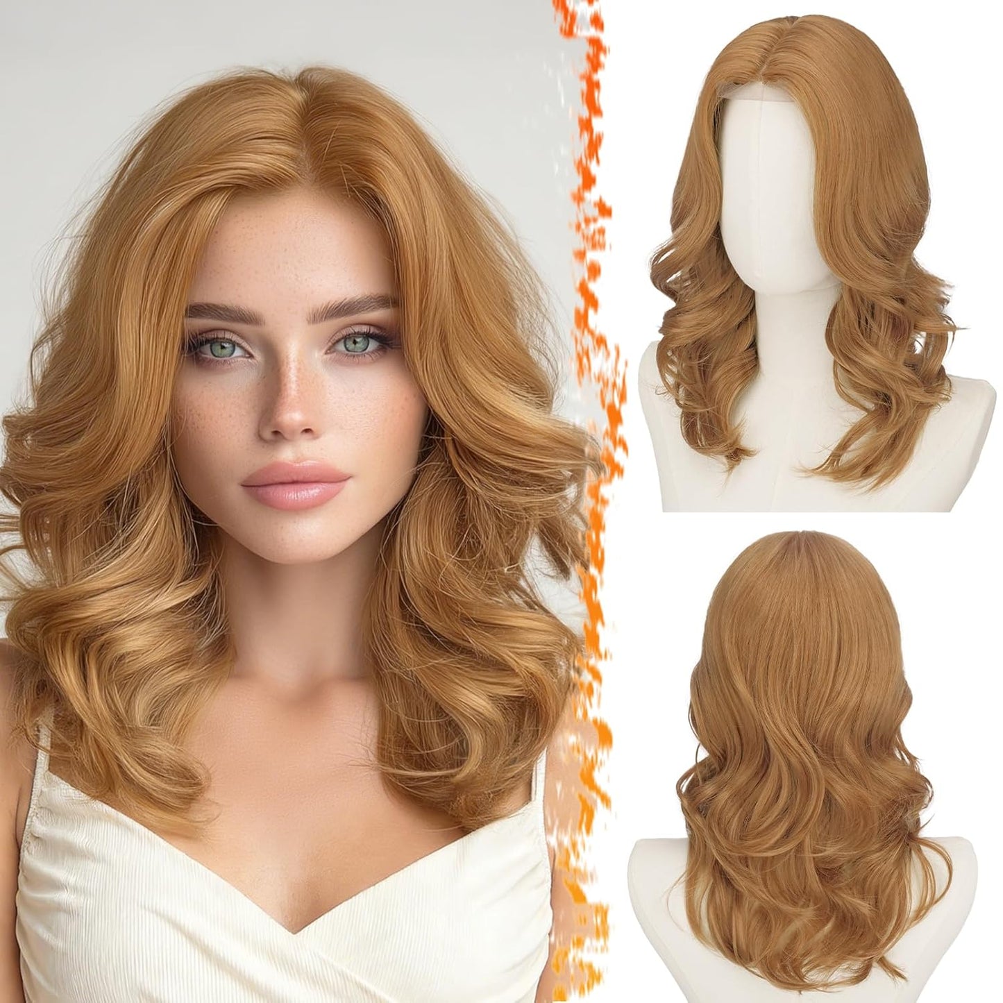Short Wavy Layered Ash Blonde Wig | Shoulder-Length Body Wave with Face-Framing Bangs