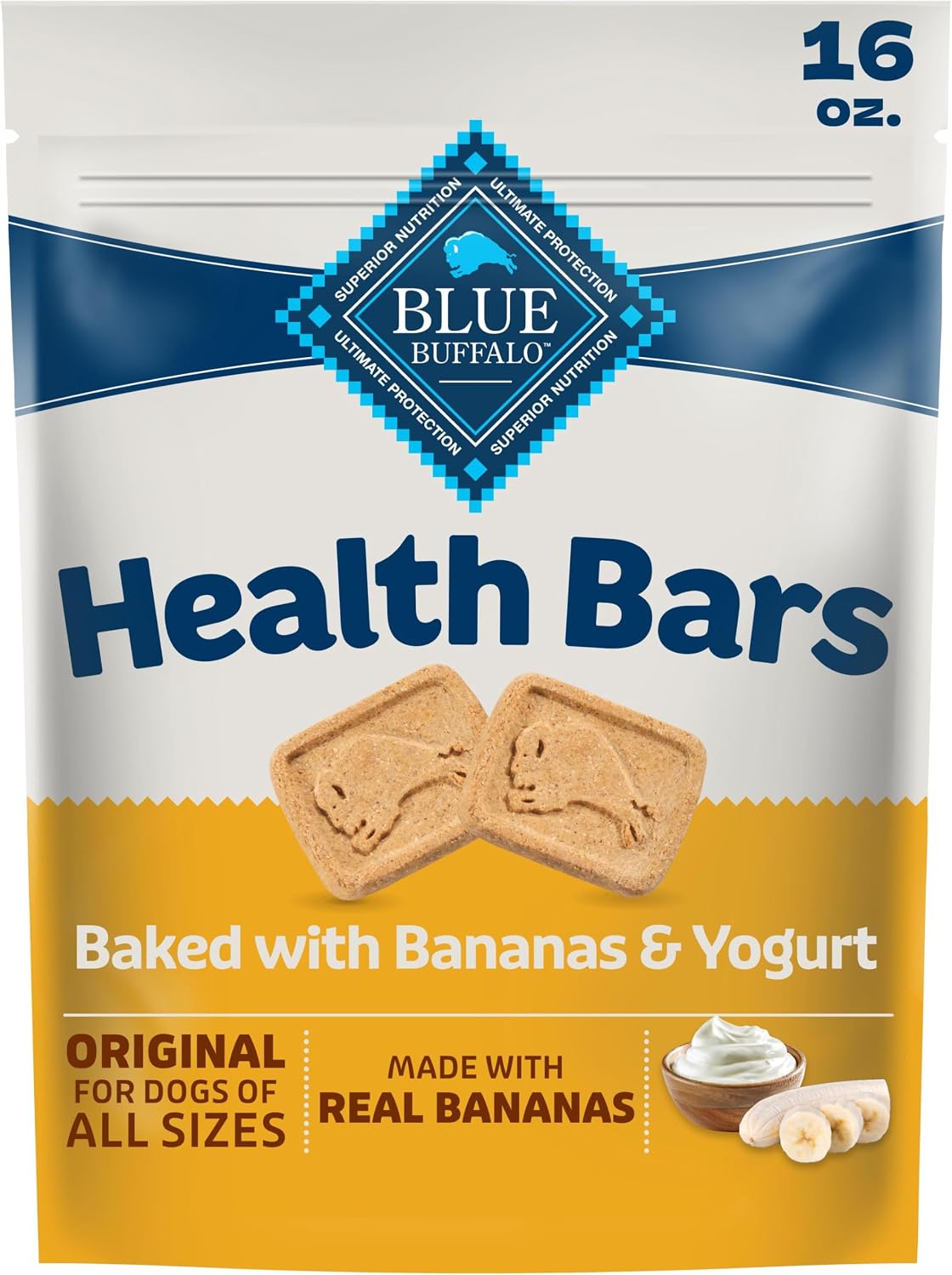 Blue Buffalo Dog Treats - Pumpkin & Cinnamon Crunchy Health Bars | Oven-Baked, Natural Ingredients, 16 oz.